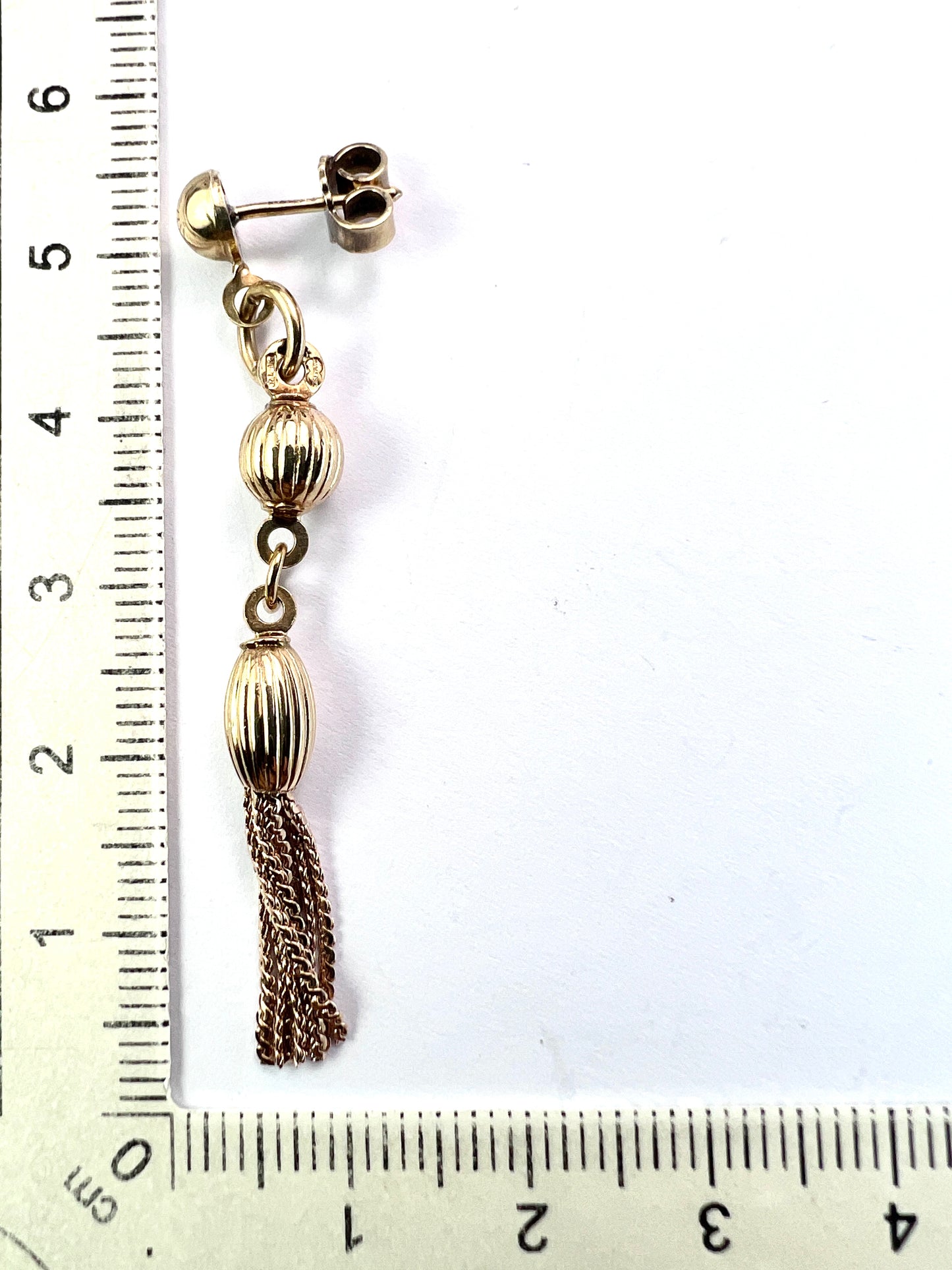 Long Vintage 9CT Gold Chain Tassel Earrings