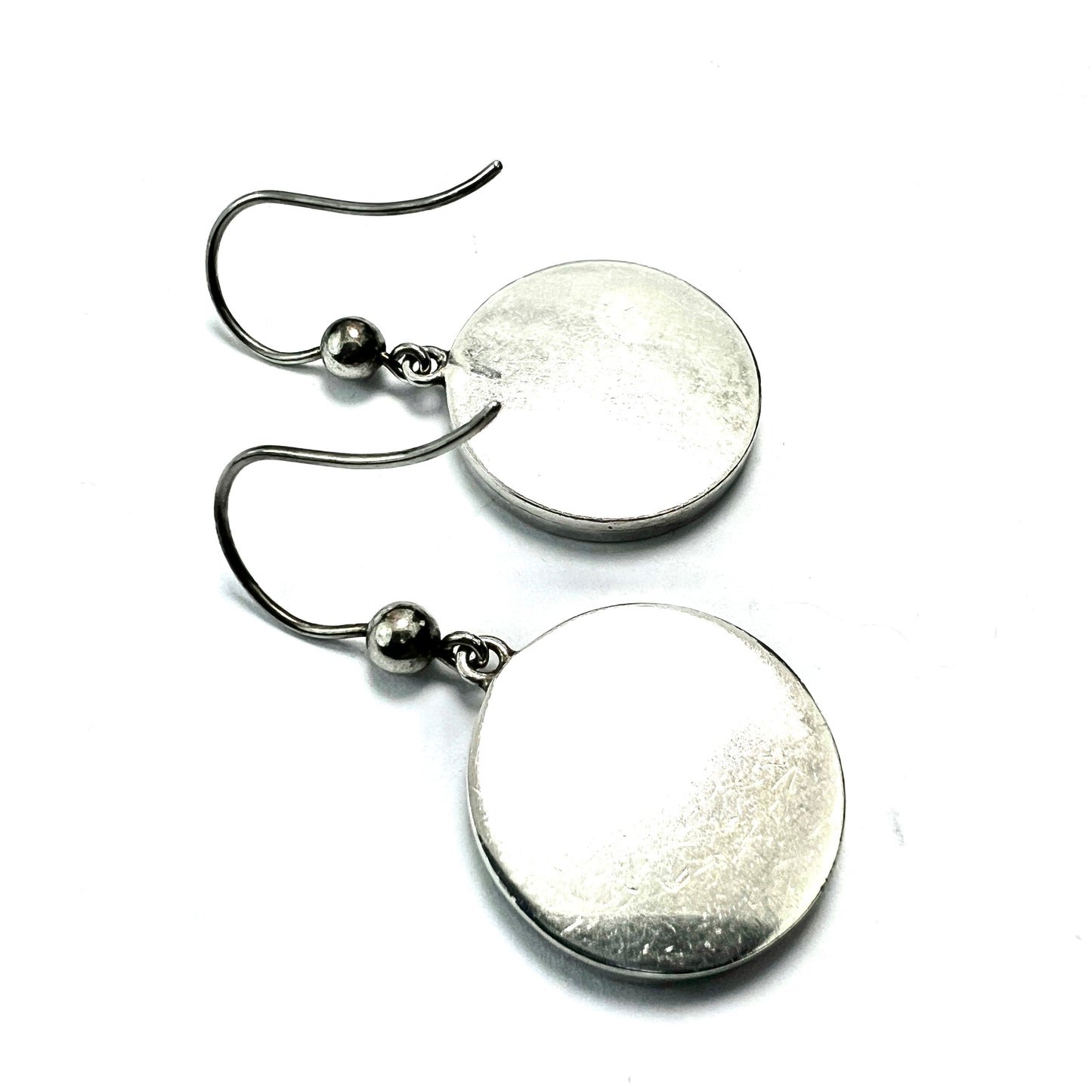 Victorian Scottish Blue Lace Agate Silver Earrings