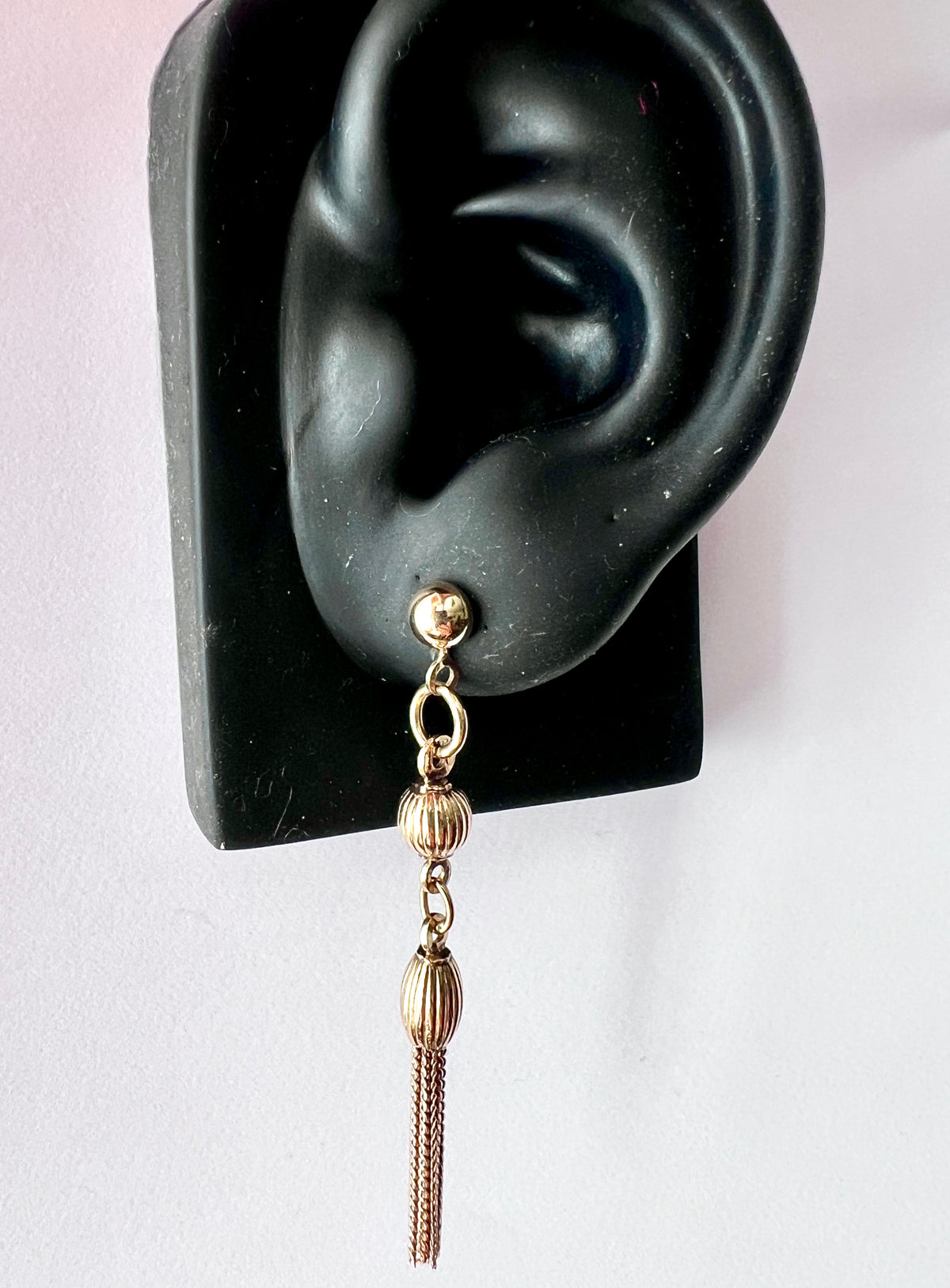 Long Vintage 9CT Gold Chain Tassel Earrings