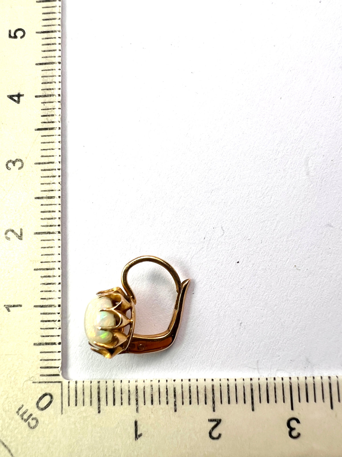 Vintage Victorian Style Opal Dormeuse Gold Earrings