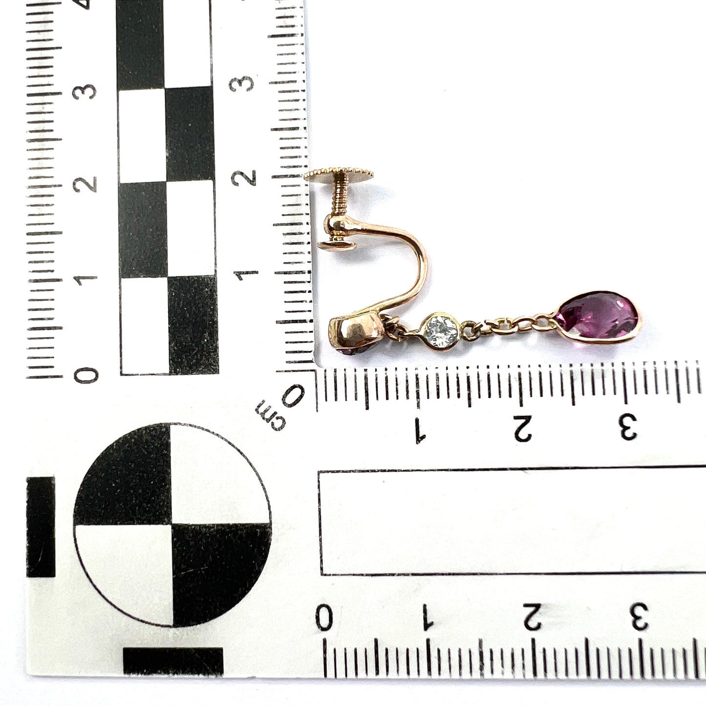 Edwardian Tourmaline and Rock Crystal Gold Screwback Earrings