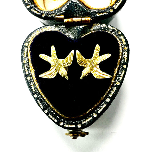 Vintage 9CT Gold Swallow Stud Earrings