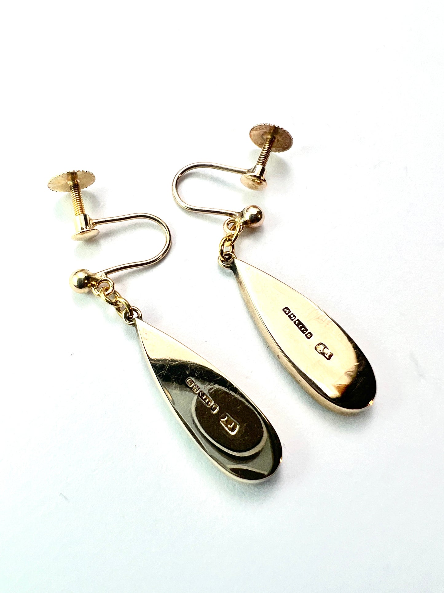 Vintage Onyx Teardrop Earrings in 9CT Gold
