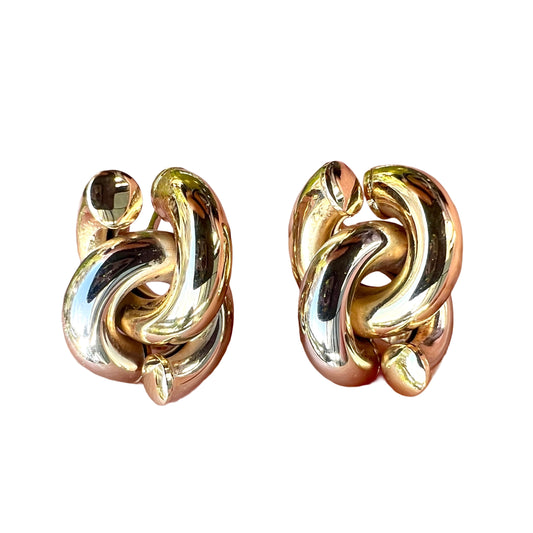 Vintage 18CT Gold Knot Earrings