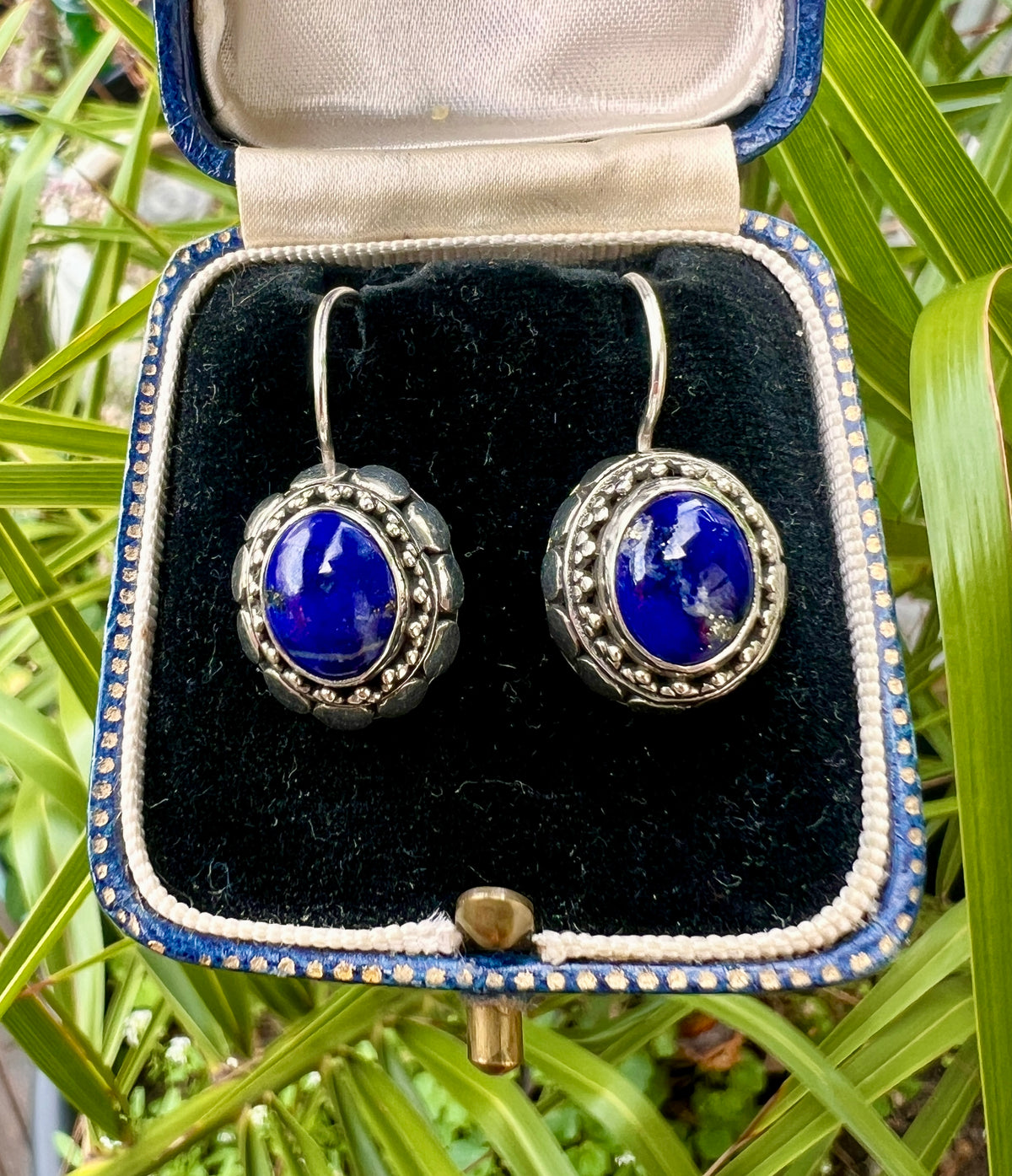 Vintage Lapis Lazuli Sterling Silver Earrings