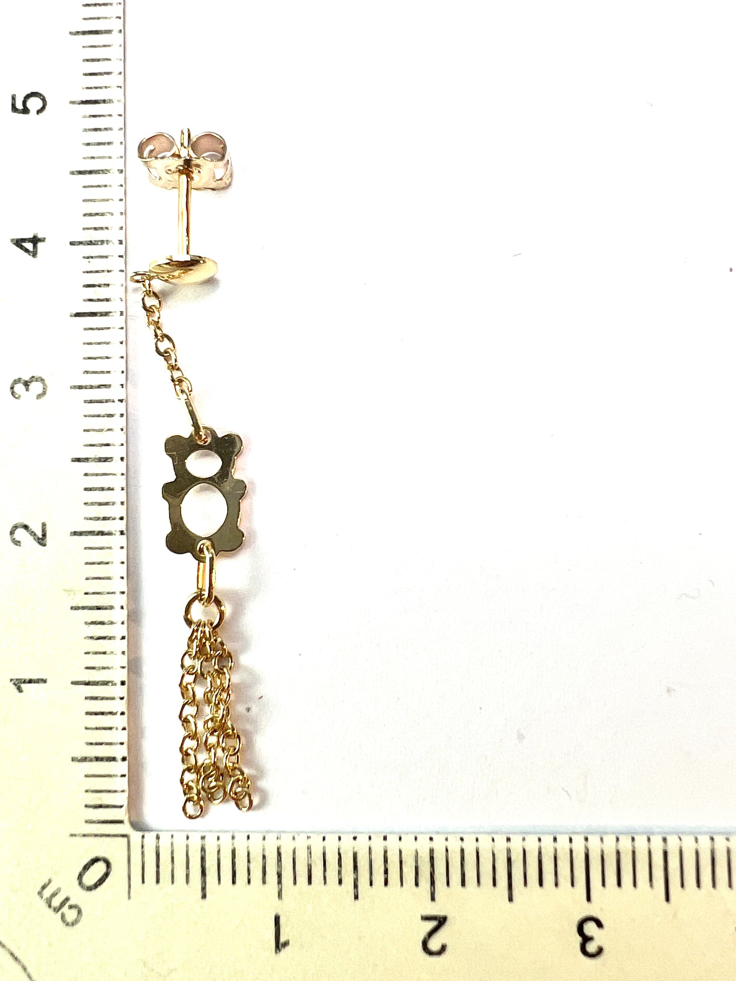 Long Vintage Solid 18CT Gold Teddy Chain Earrings
