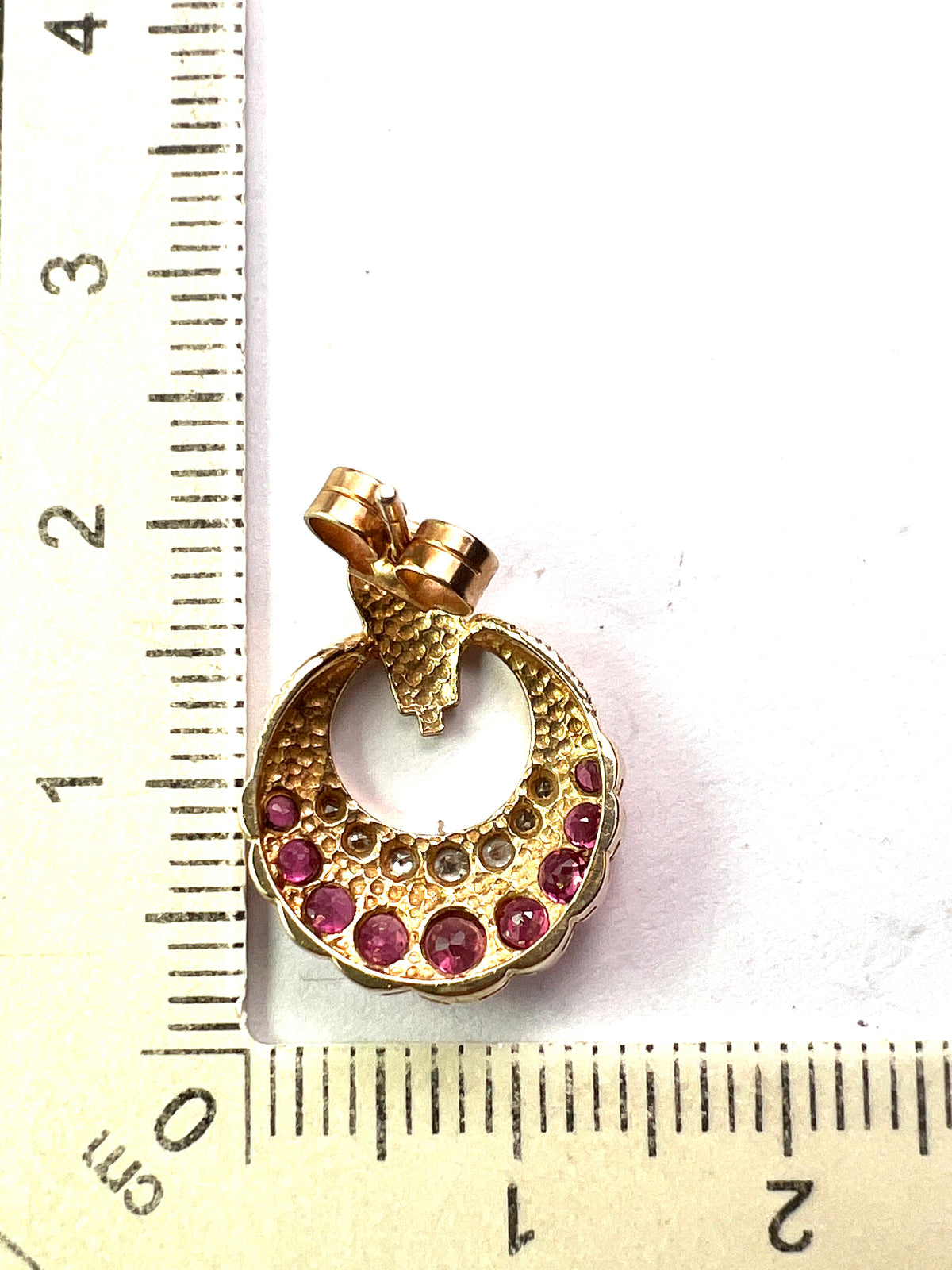 Vintage Diamond and Ruby 9CT Gold Victorian Style Earrings