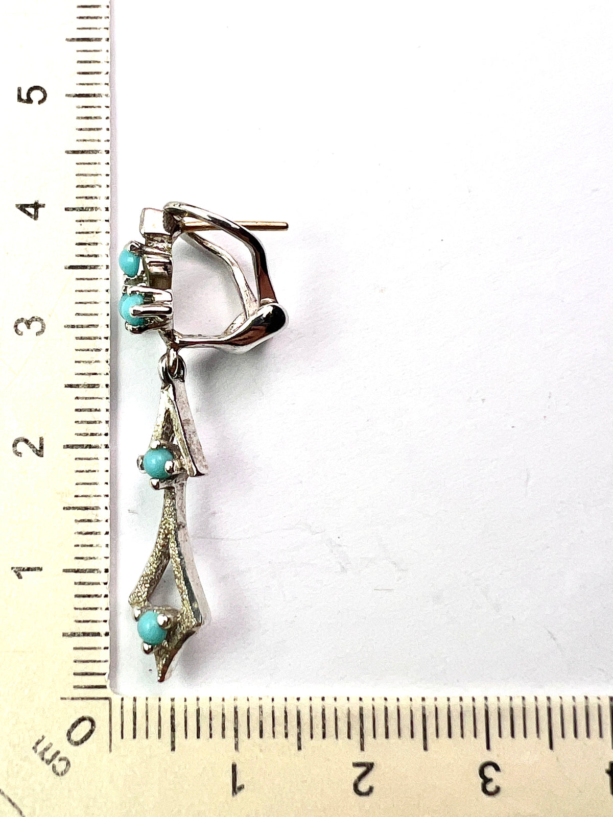 Vintage Turquoise and Silver Dangling Earrings