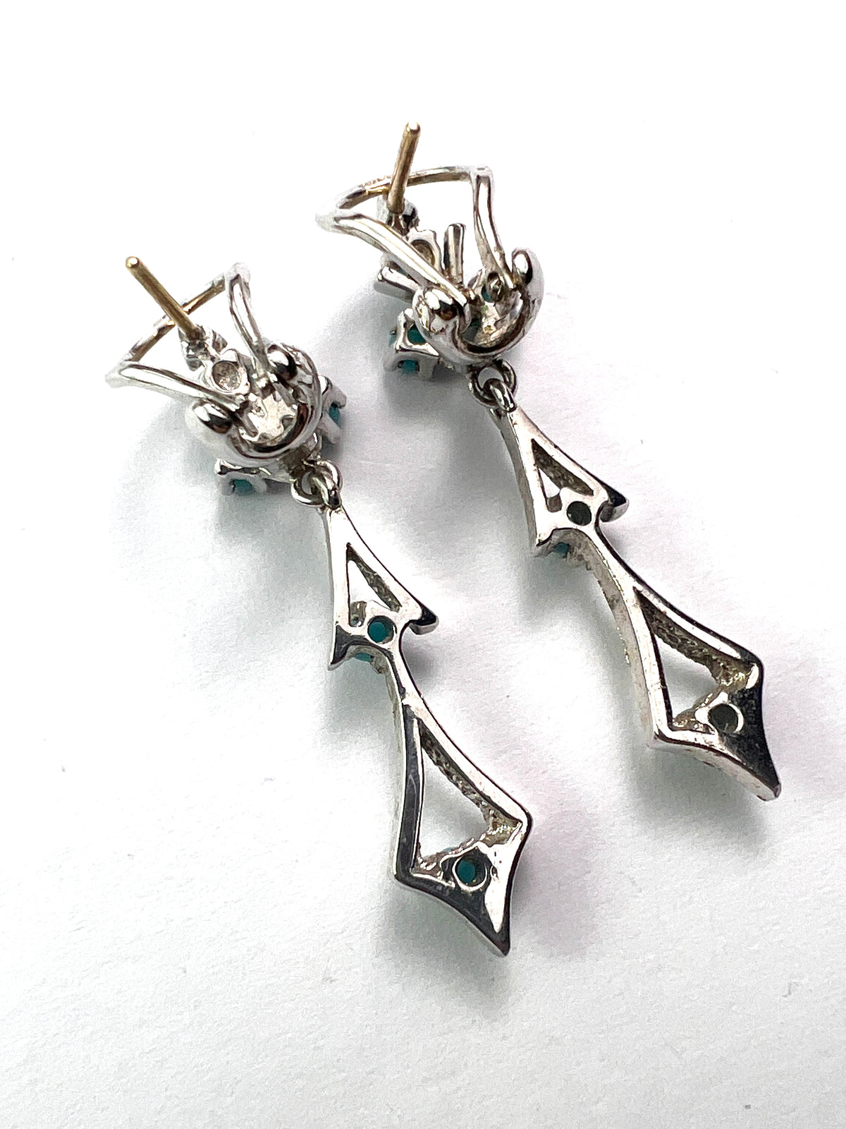 Vintage Turquoise and Silver Dangling Earrings