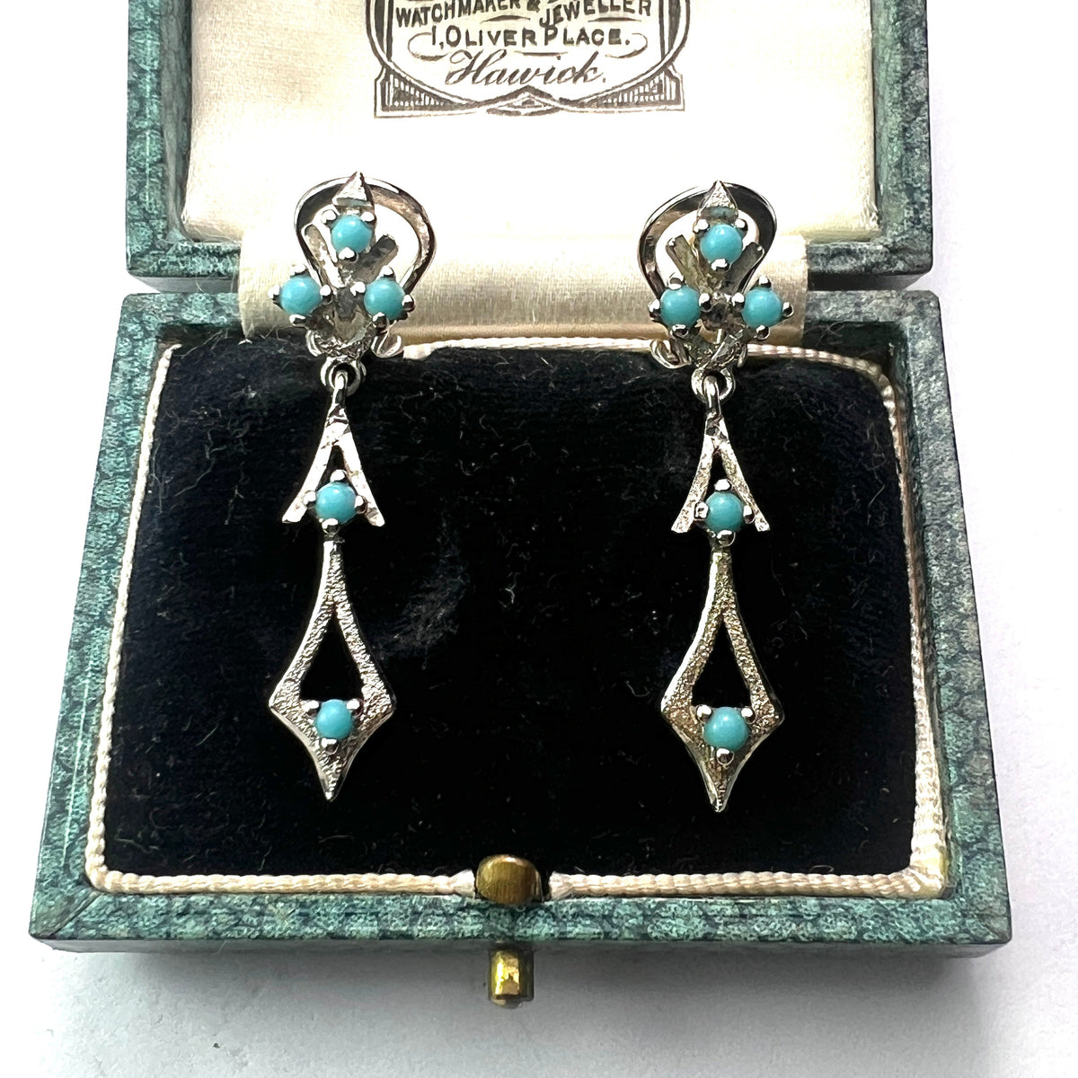 Vintage Turquoise and Silver Dangling Earrings