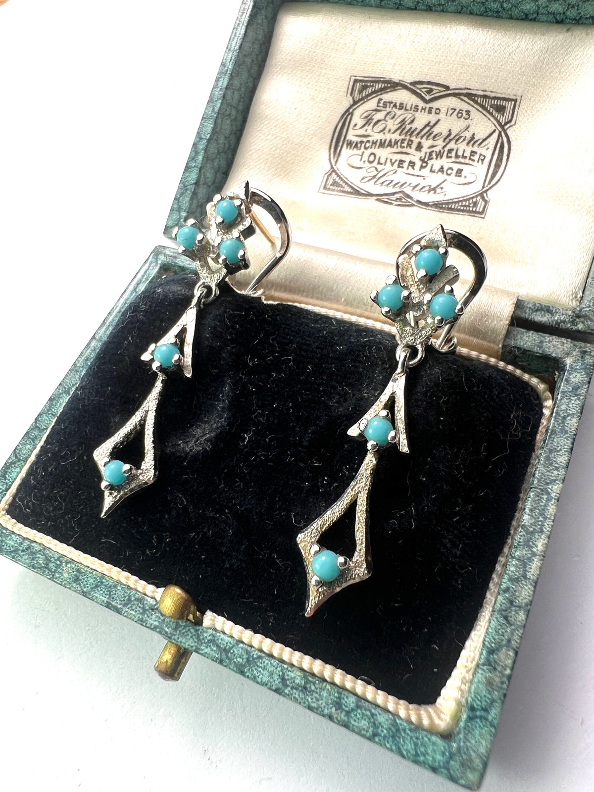 Vintage Turquoise and Silver Dangling Earrings