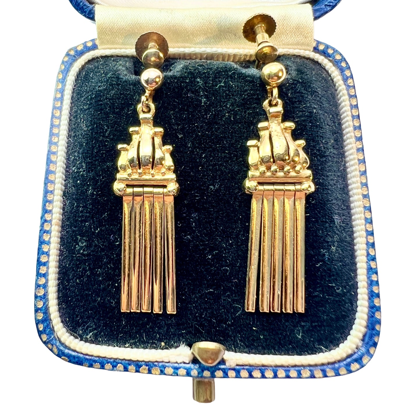 Vintage 9CT Gold Tassel Fringe Earrings