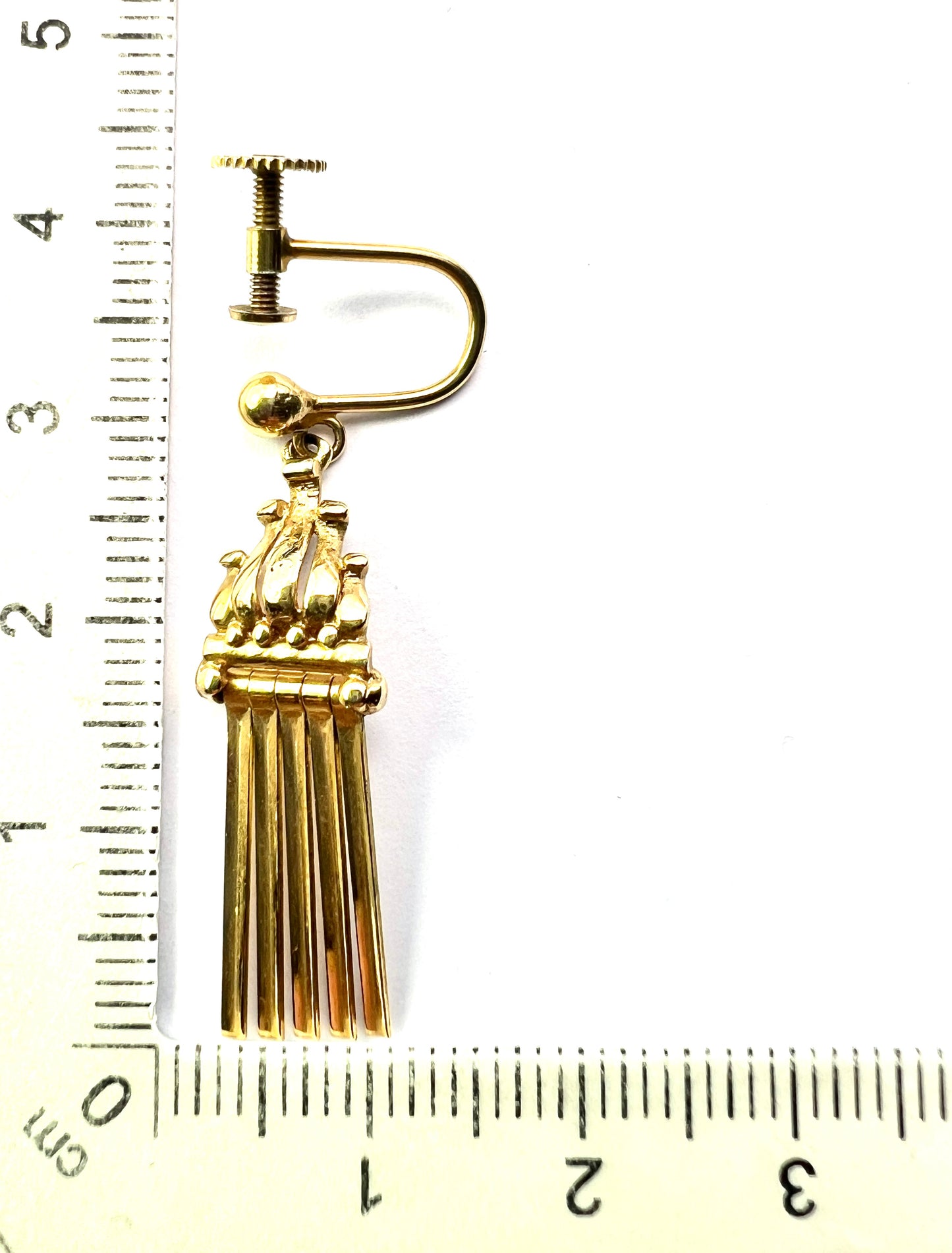 Vintage 9CT Gold Tassel Fringe Earrings