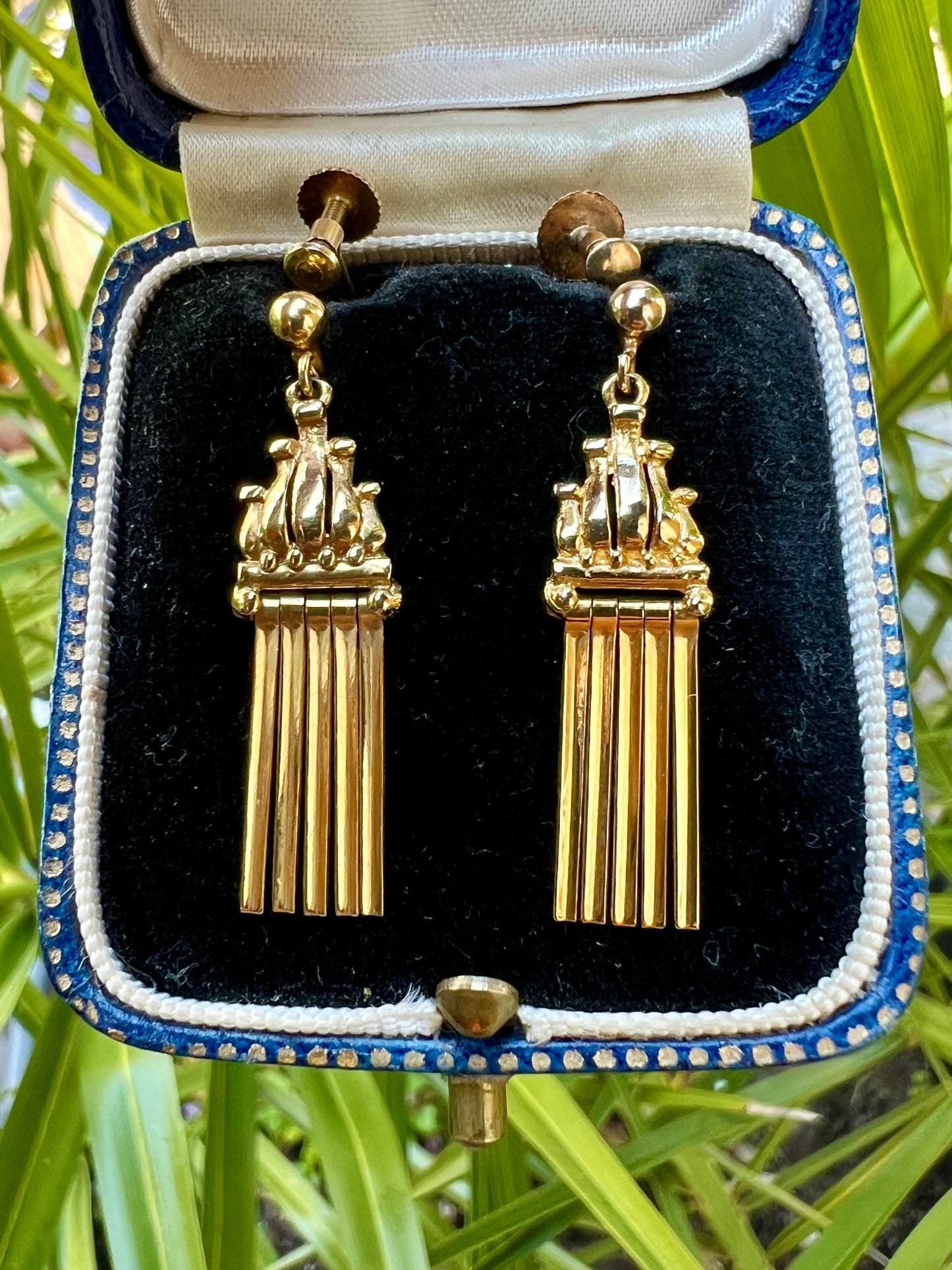 Vintage 9CT Gold Tassel Fringe Earrings