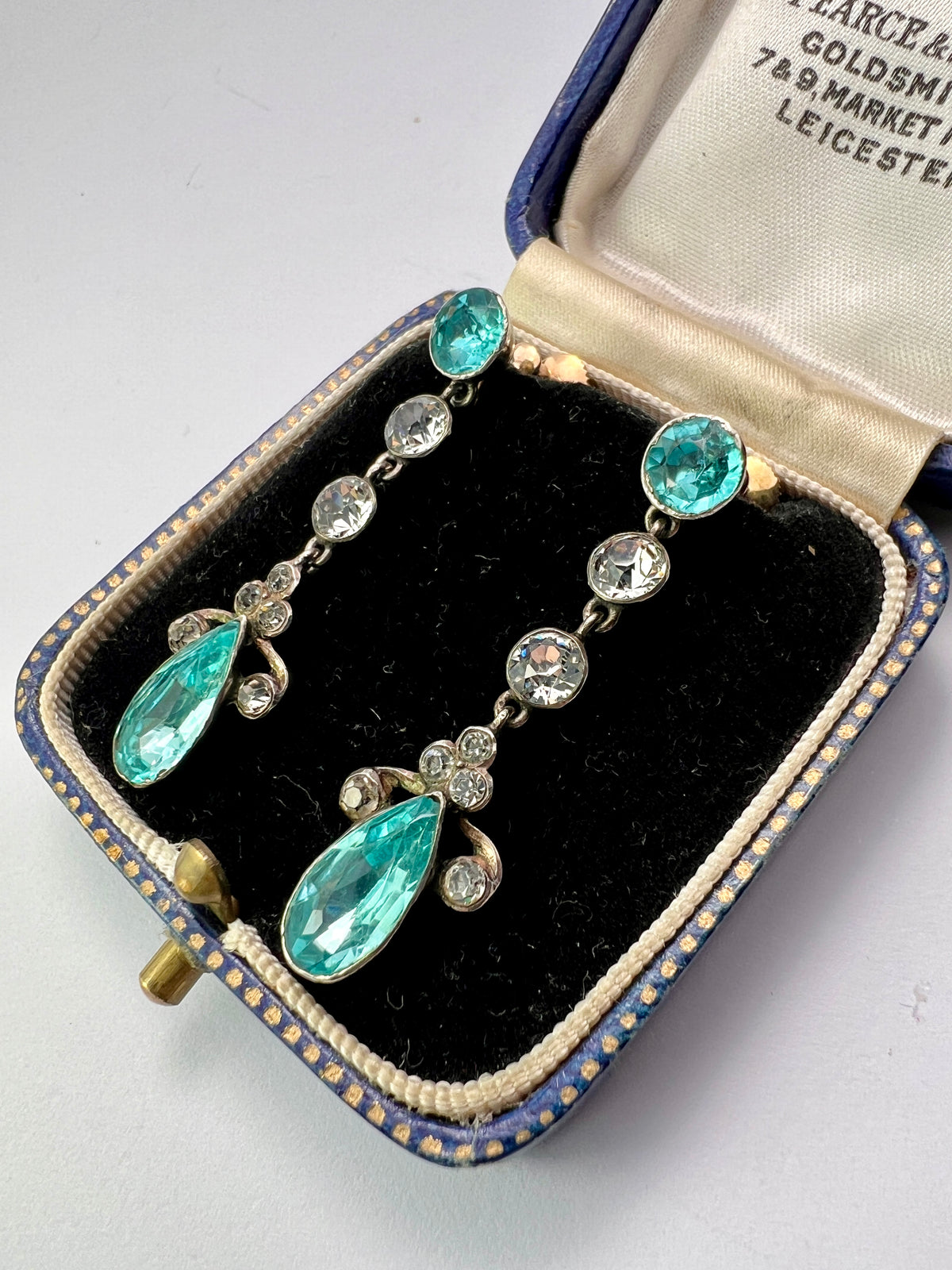 Victorian Gold and Silver Sparkling Paste Earrings