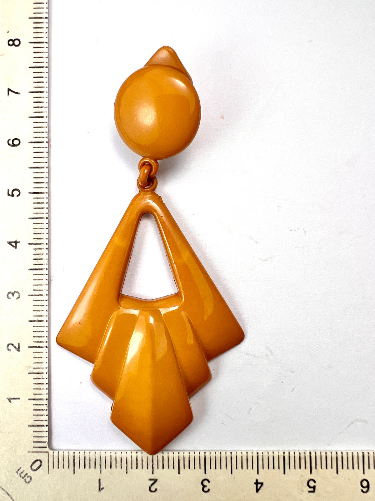 Large Art Deco Style Plastic Ear Clips