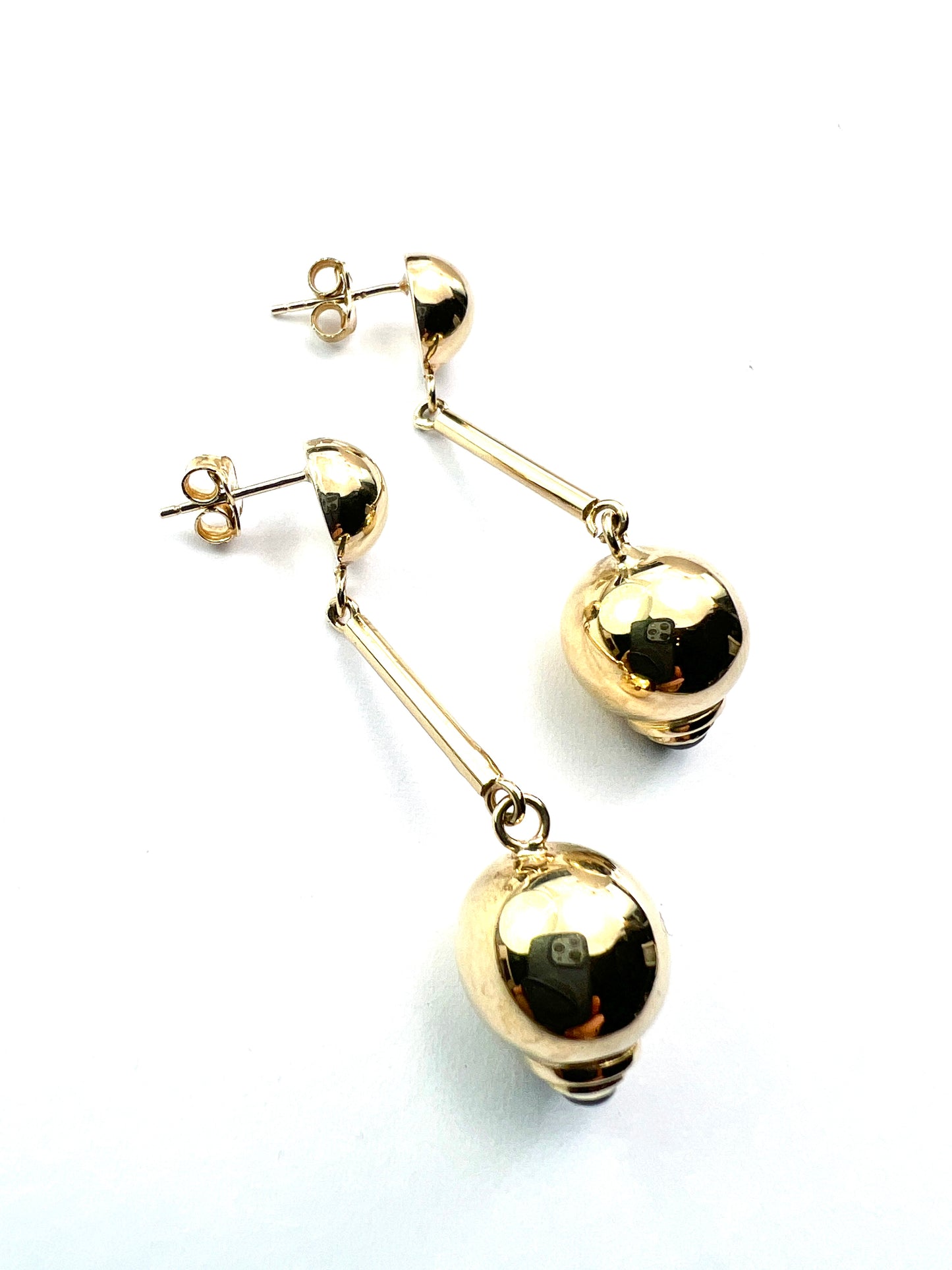 Vintage 9CT Gold Gem Set Drop Earrings