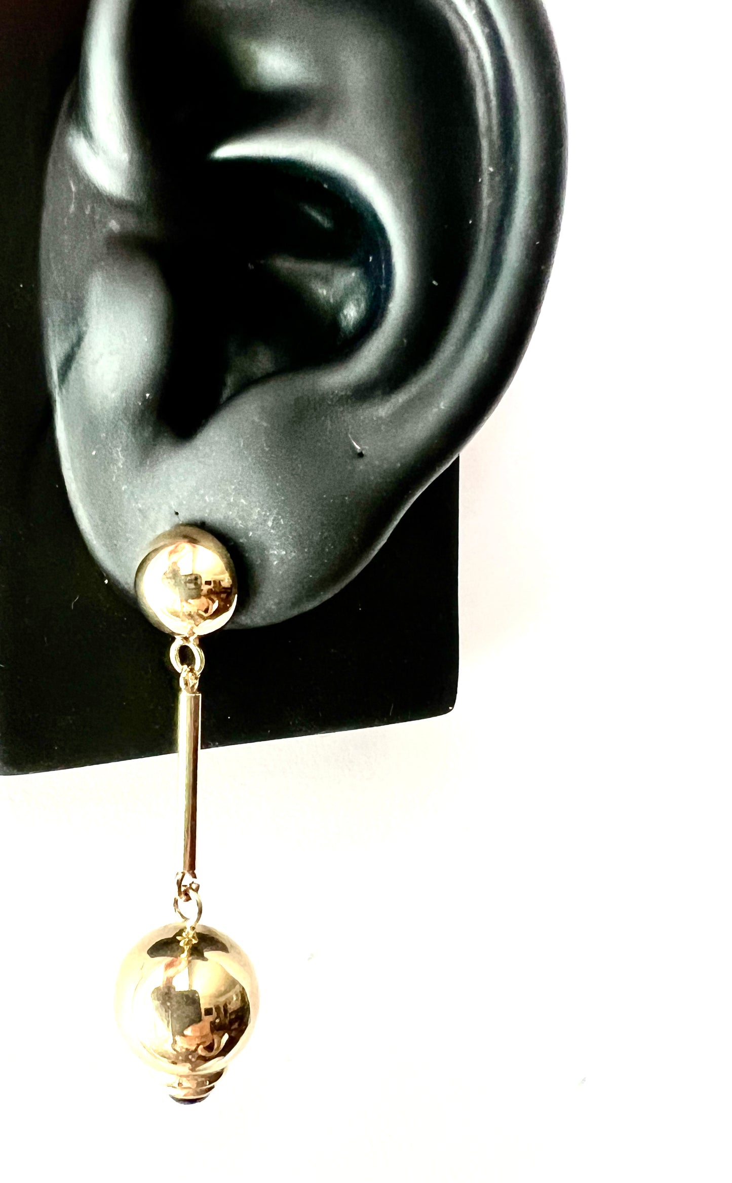 Vintage 9CT Gold Gem Set Drop Earrings