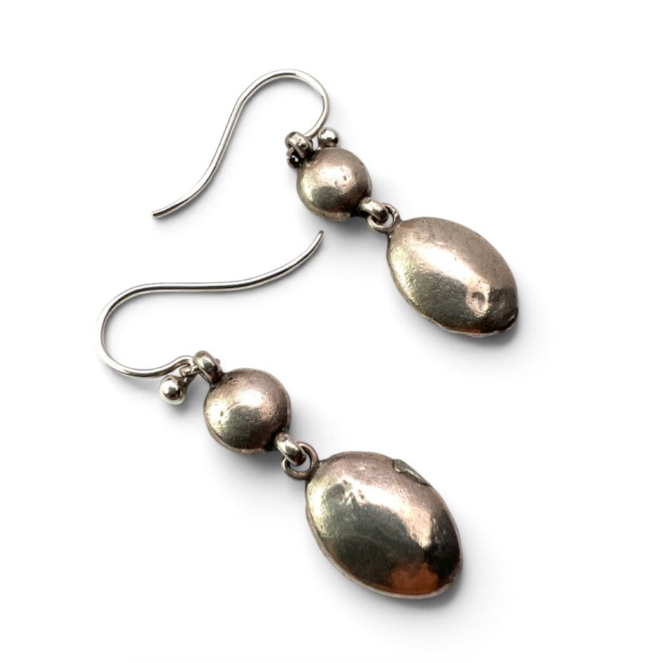 Georgian/Early Victorian Silver Paste Aquamarine Halo Earrings