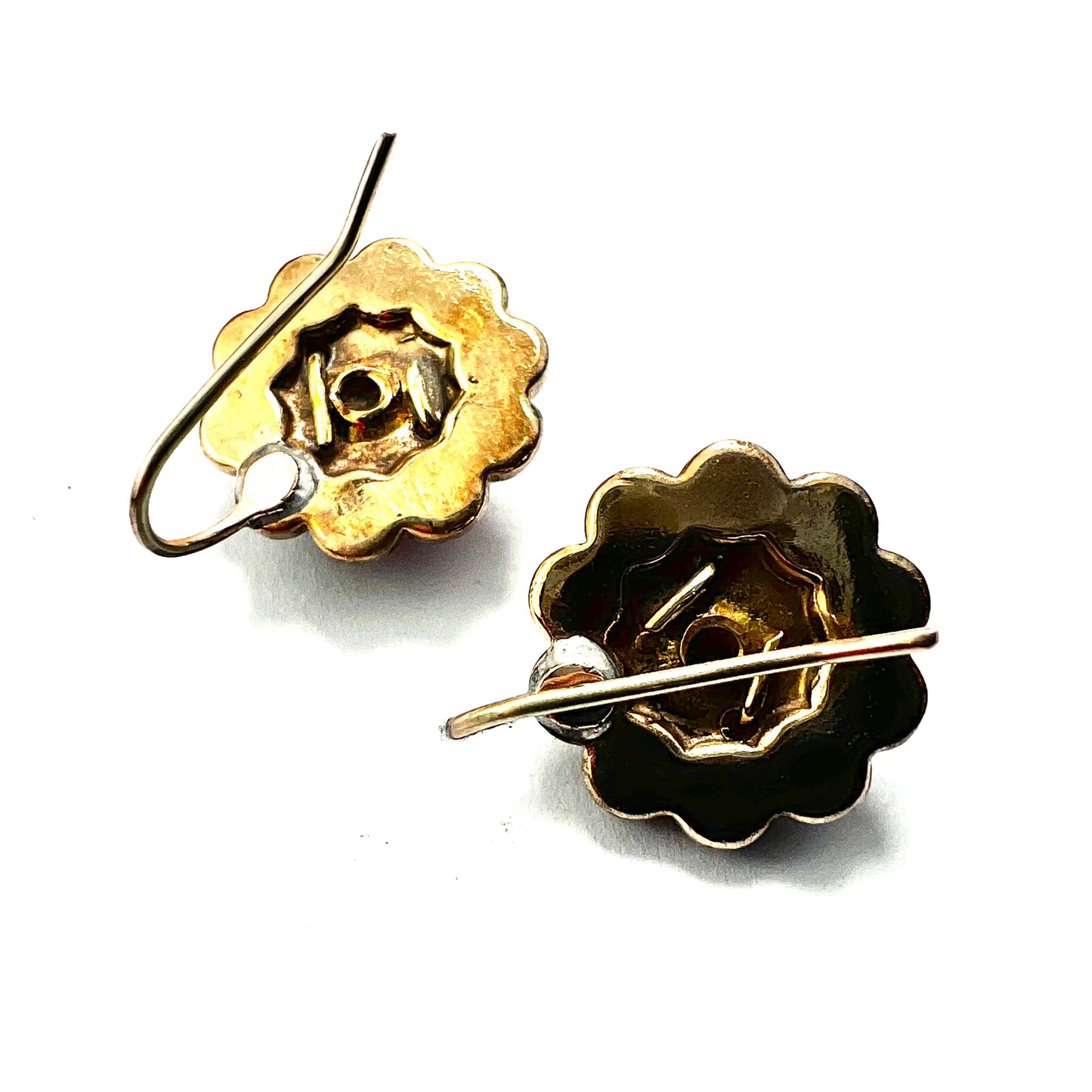 Victorian Gold Bohemian Garnet Halo Earrings