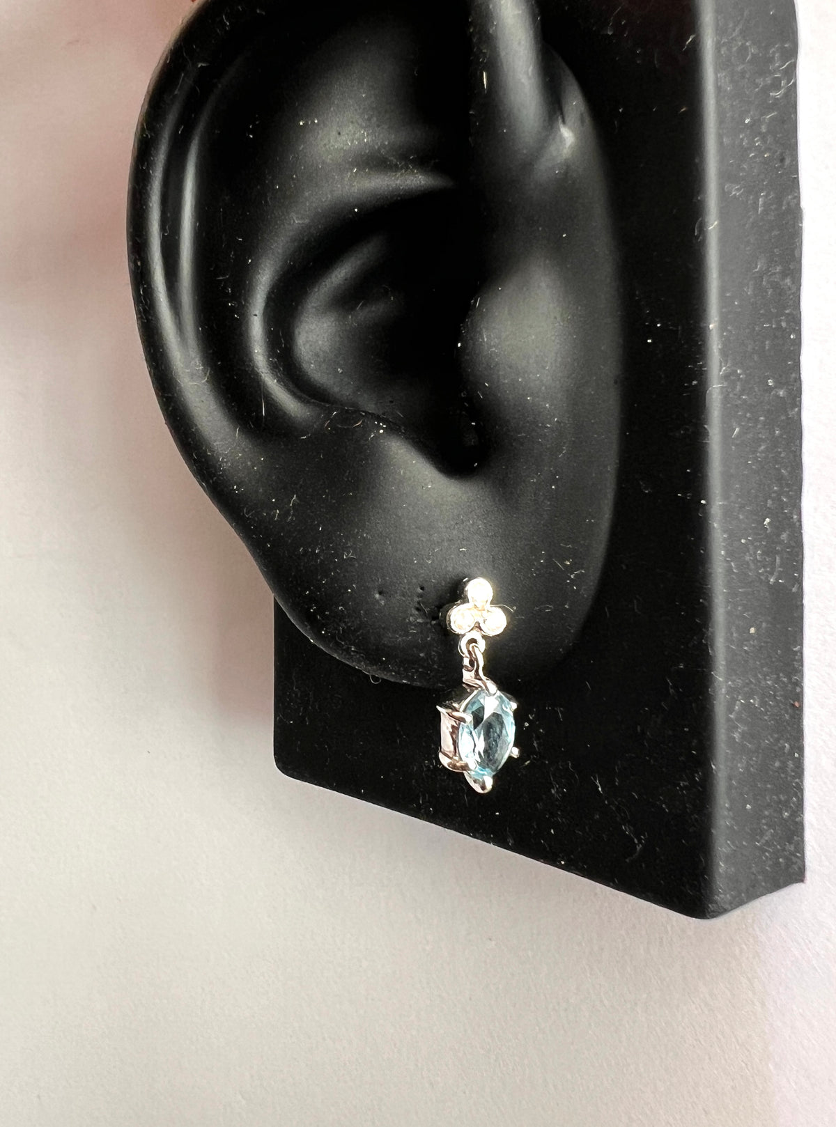 Vintage Aquamarine and Diamond Trefoil Earrings