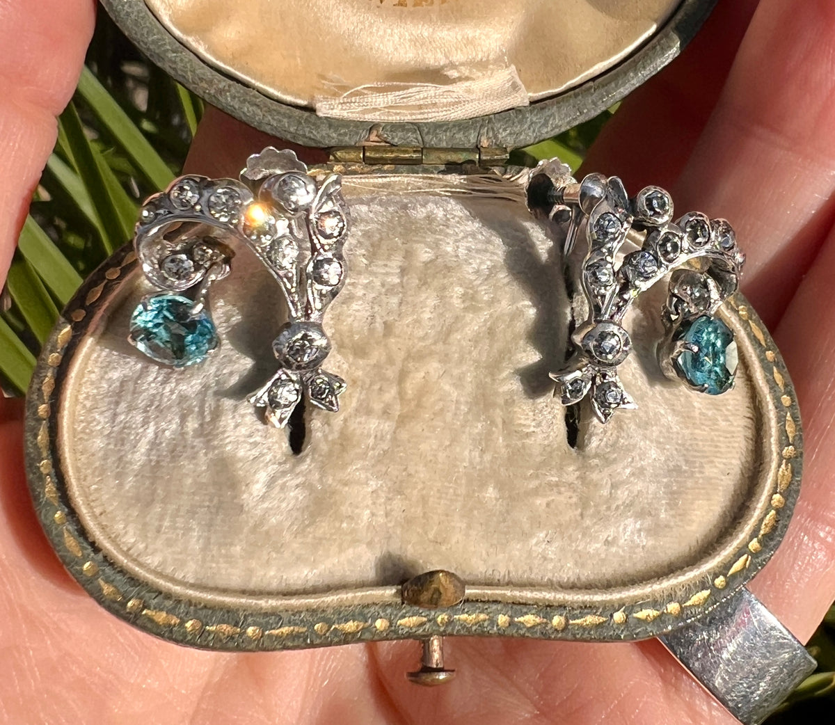 Edwardian Dangling Drop Paste Silver Screwback Earrings