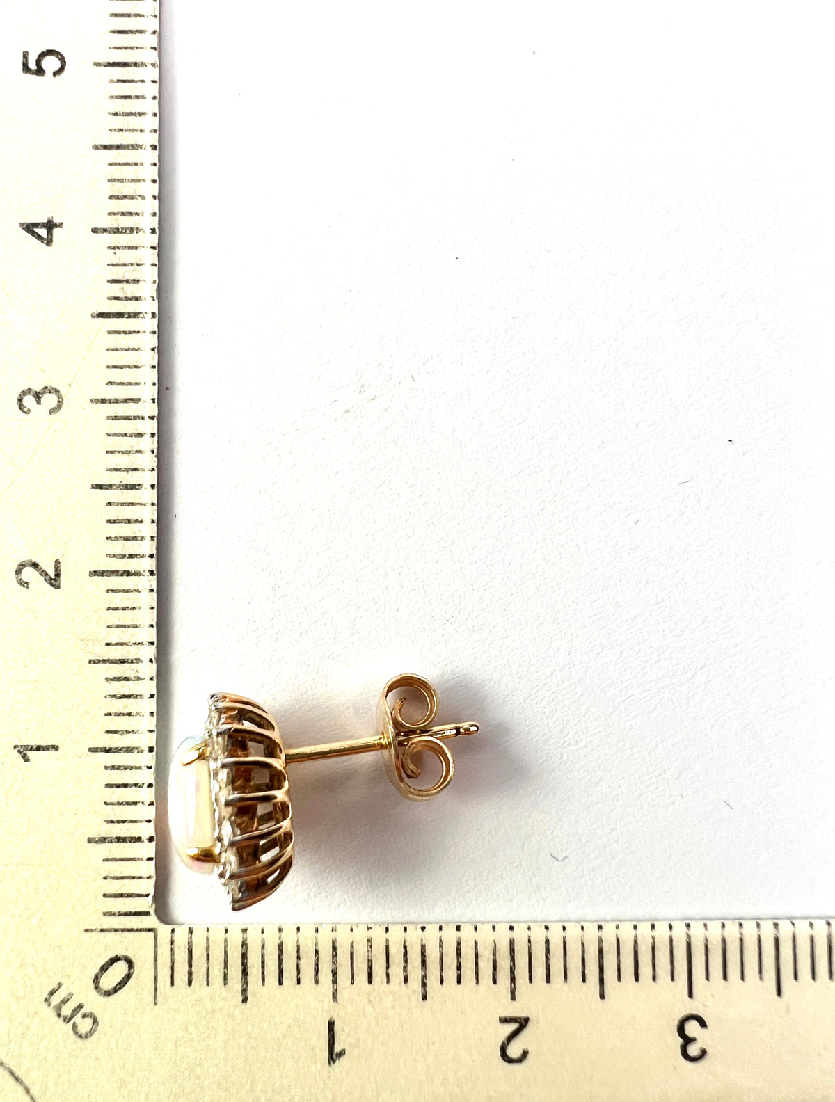 Vintage 14CT Gold Diamond and Opal Halo Studs