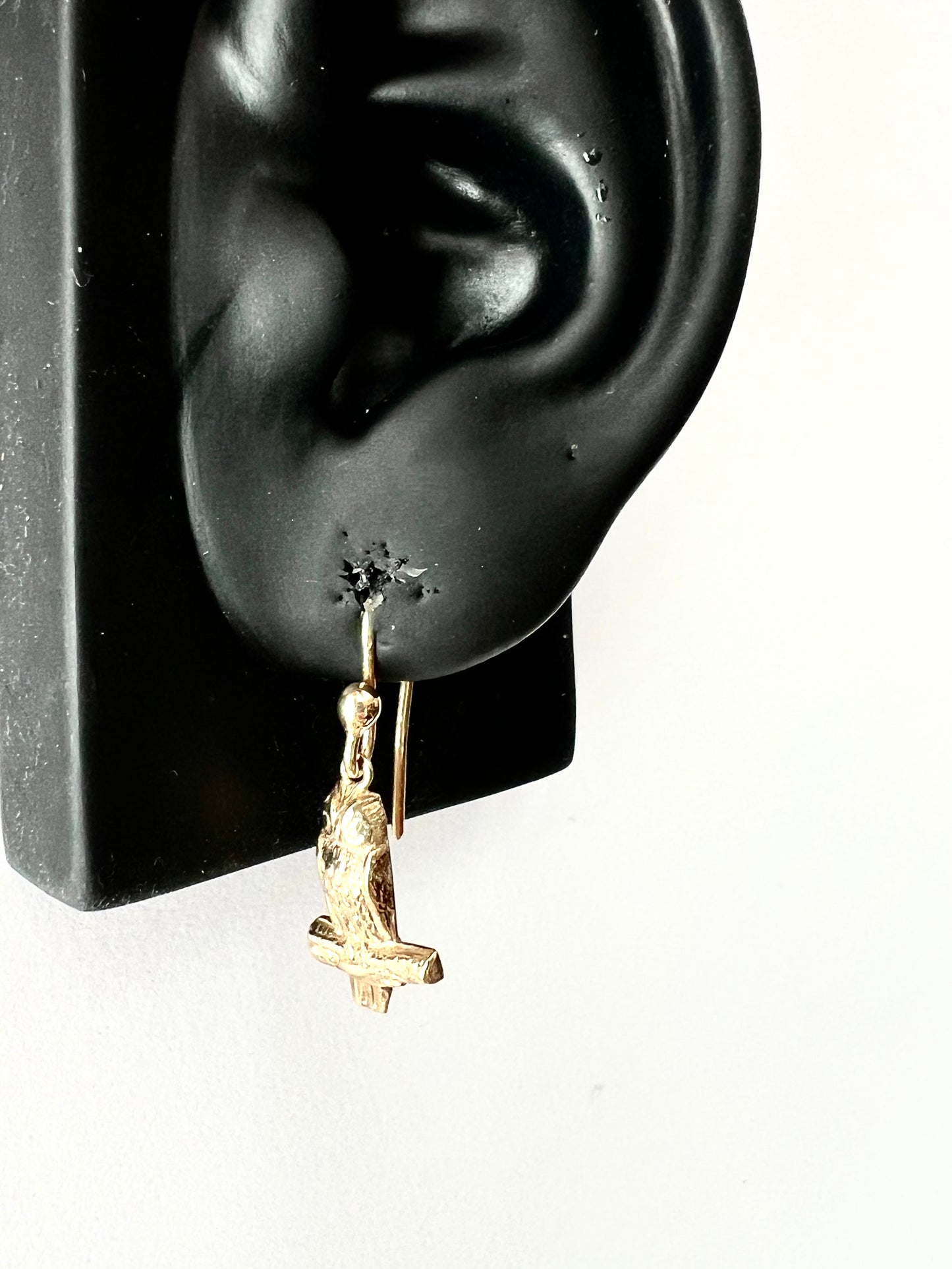 Vintage 9CT Gold Dangling Owl Earrings
