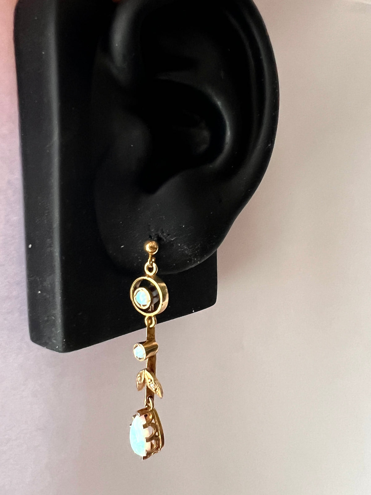 Vintage Edwardian Style Opal Drop Earrings