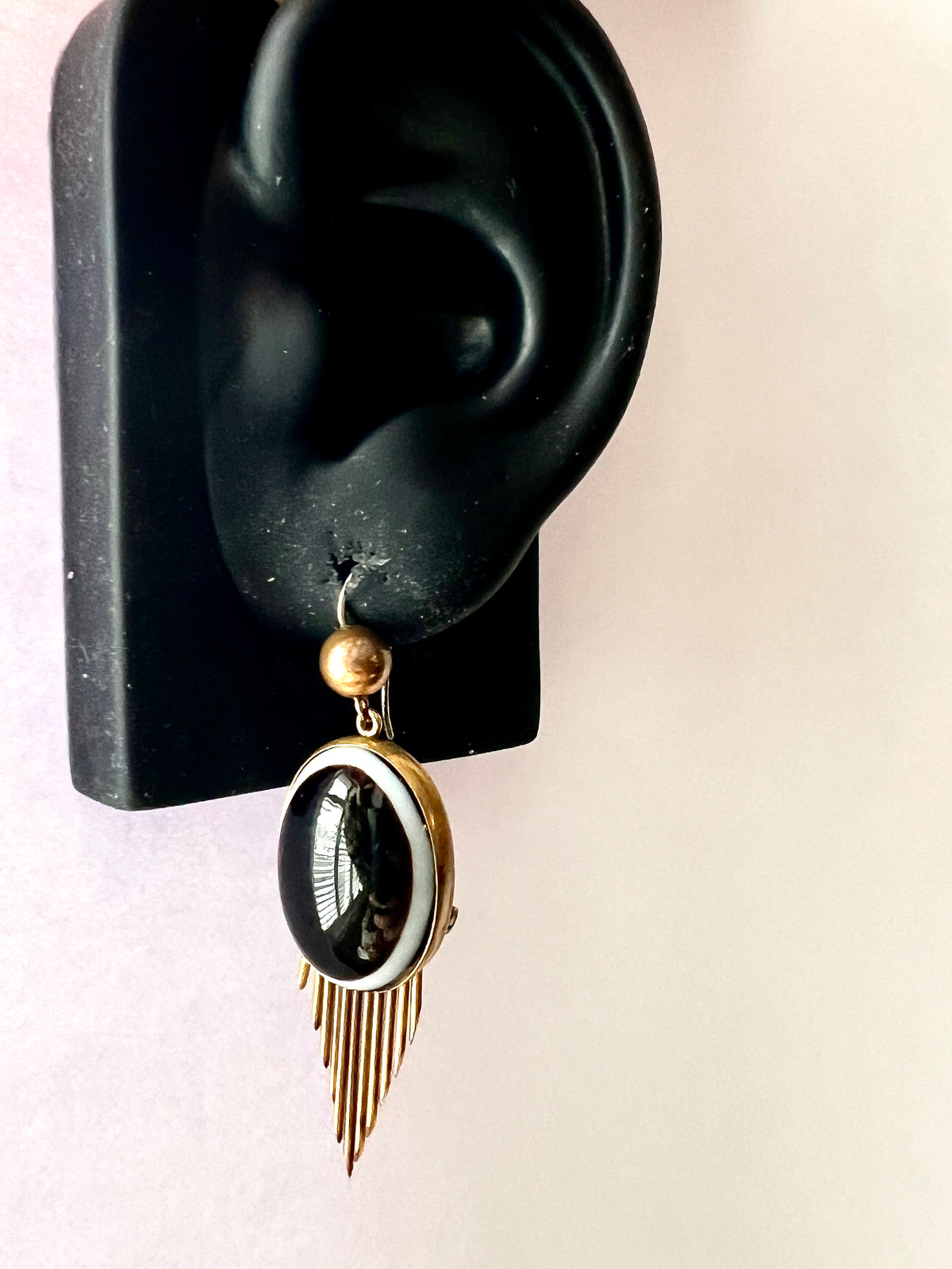 Victorian Bullseye Agate Fringe Earrings