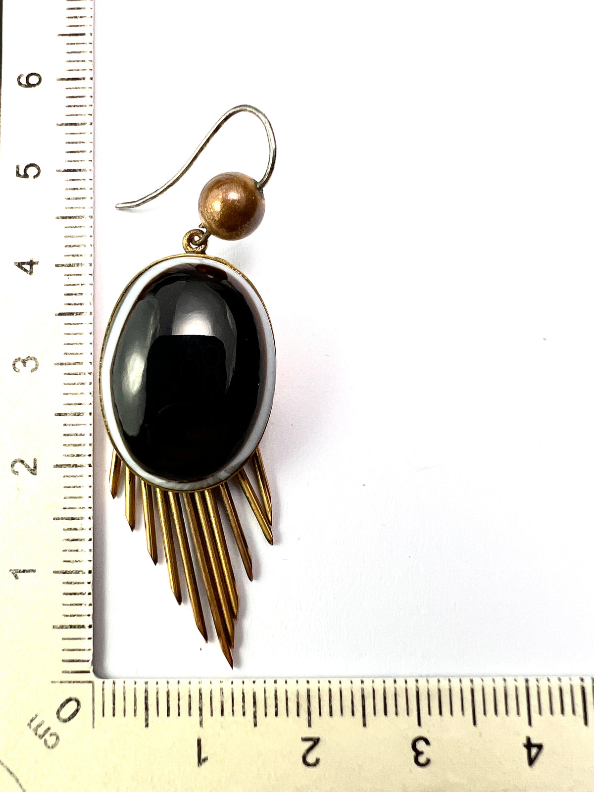 Victorian Bullseye Agate Fringe Earrings