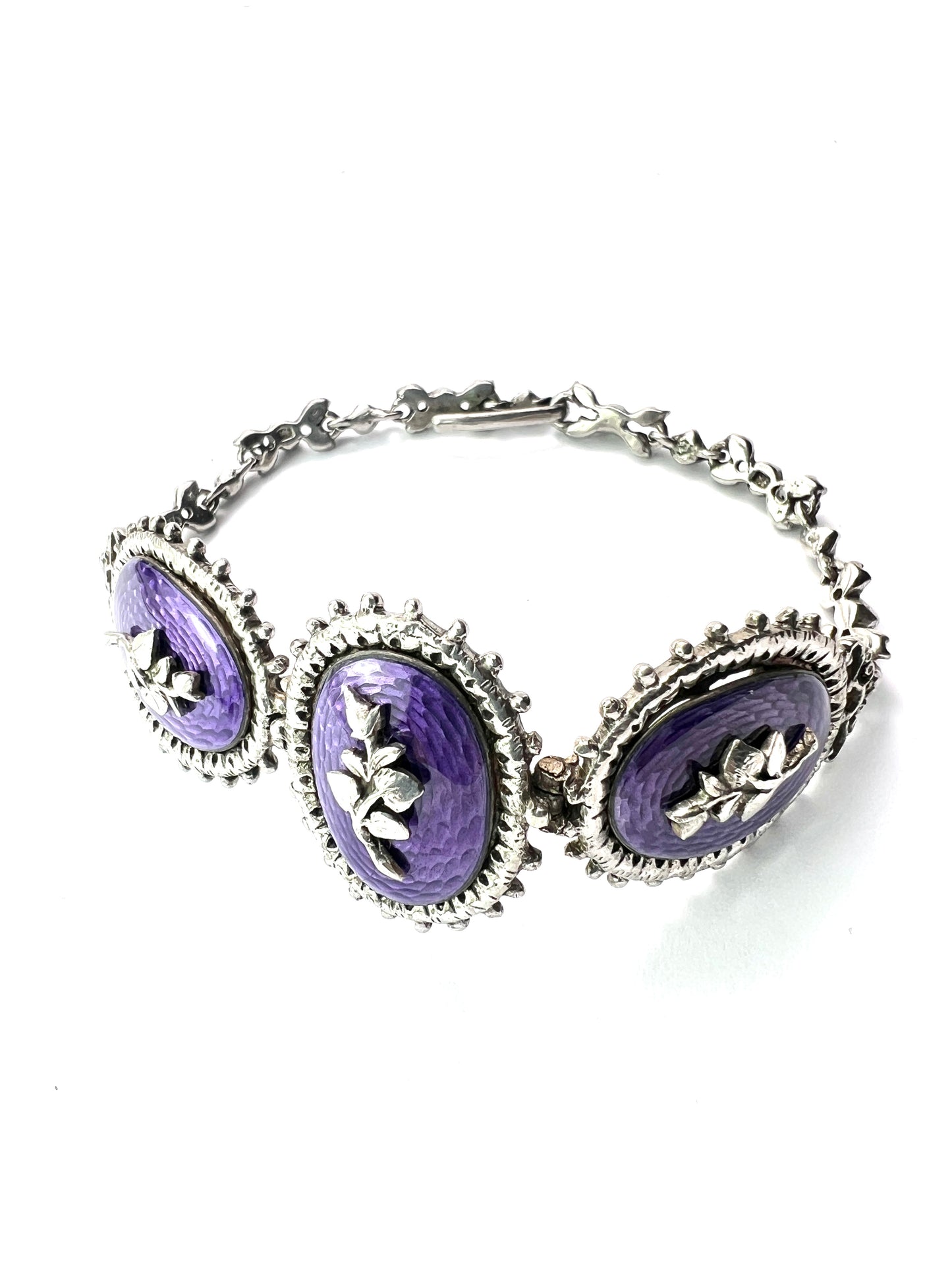 Vintage Enamelled Silver Earrings, Bracelet and Ring by Harold Arthur Lazarus