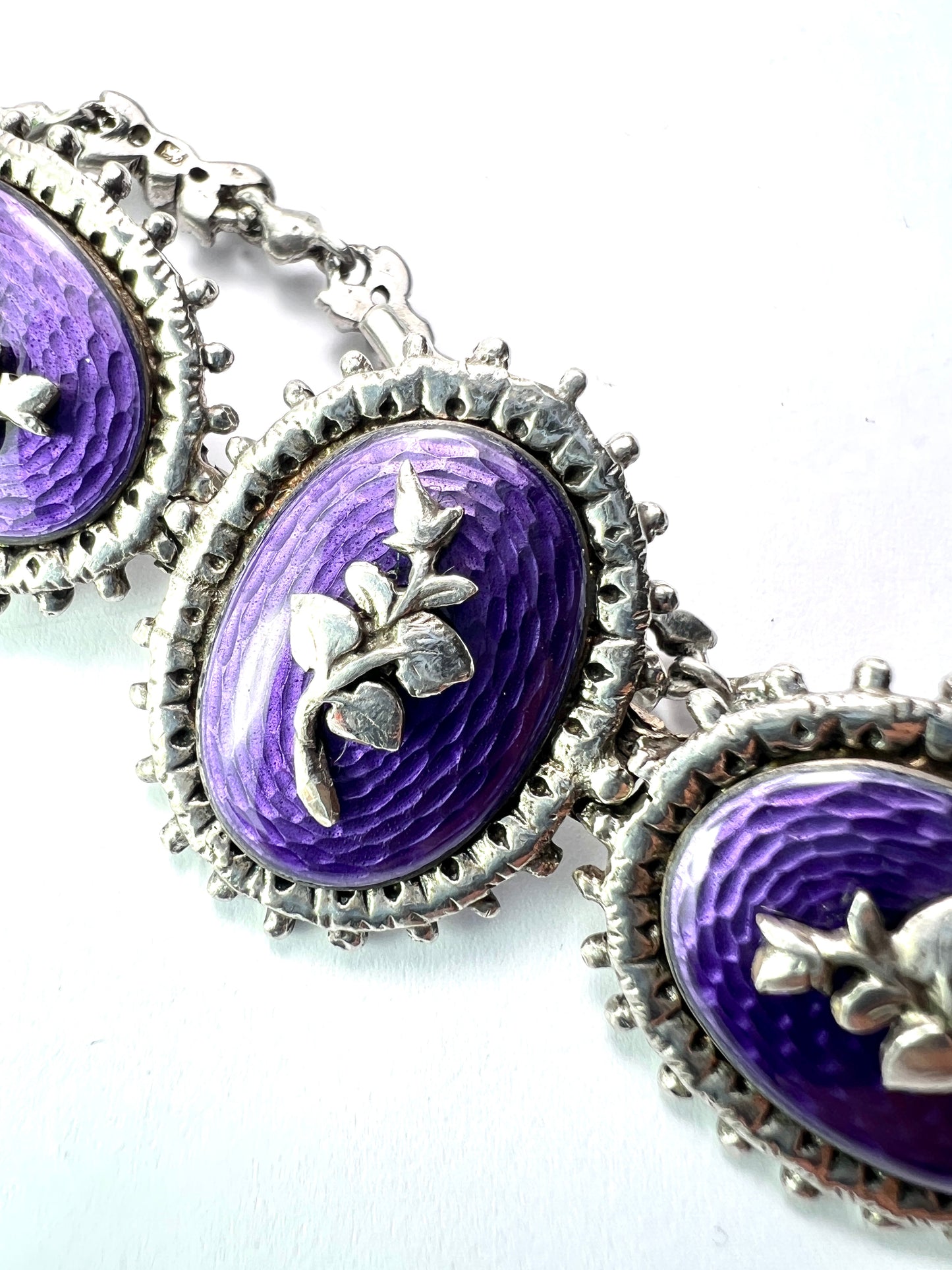 Vintage Enamelled Silver Earrings, Bracelet and Ring by Harold Arthur Lazarus