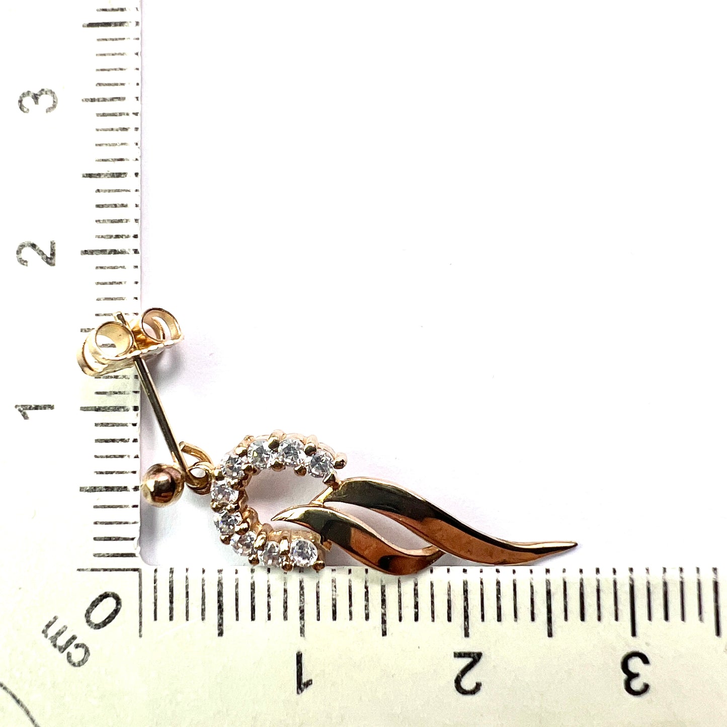 Vintage 9CT Gold Sparkling Horseshoe Drop Earrings