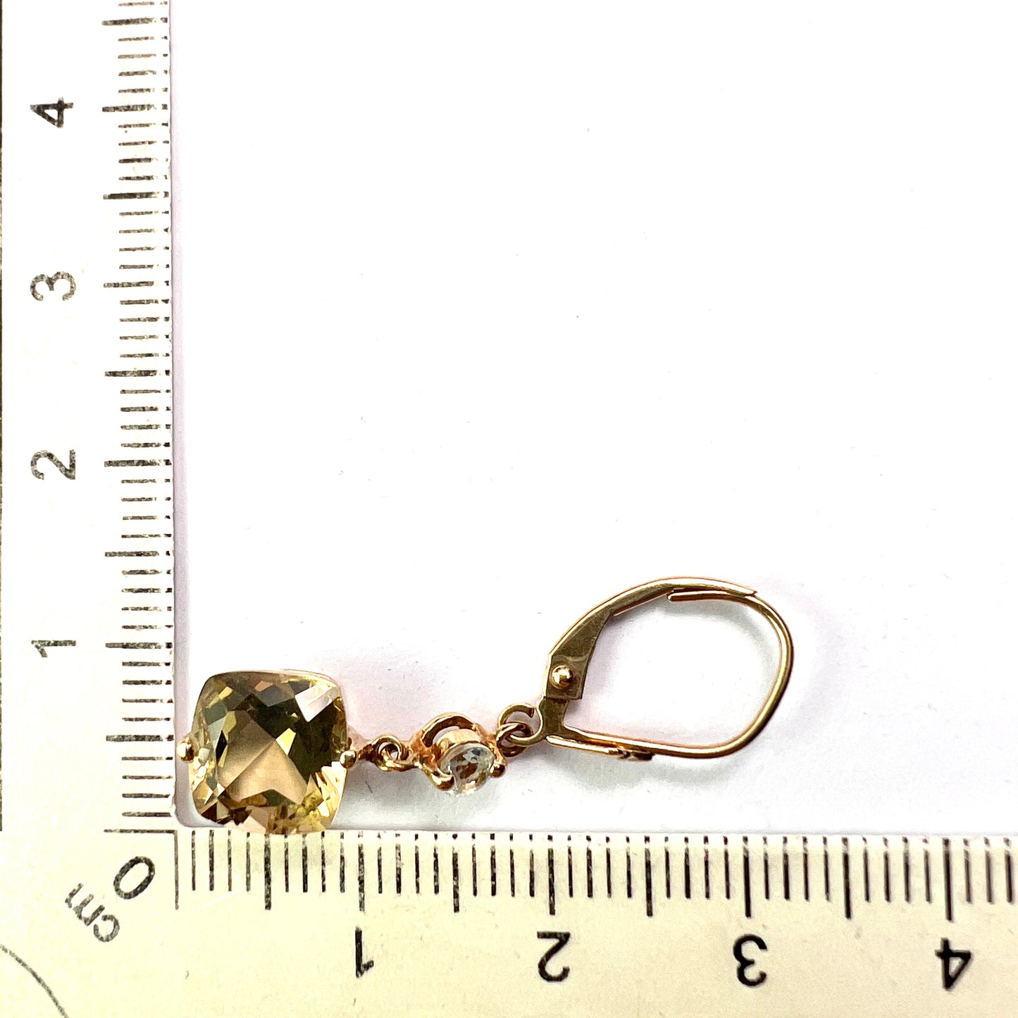 Vintage Citrine 9CT Gold Drop Earrings
