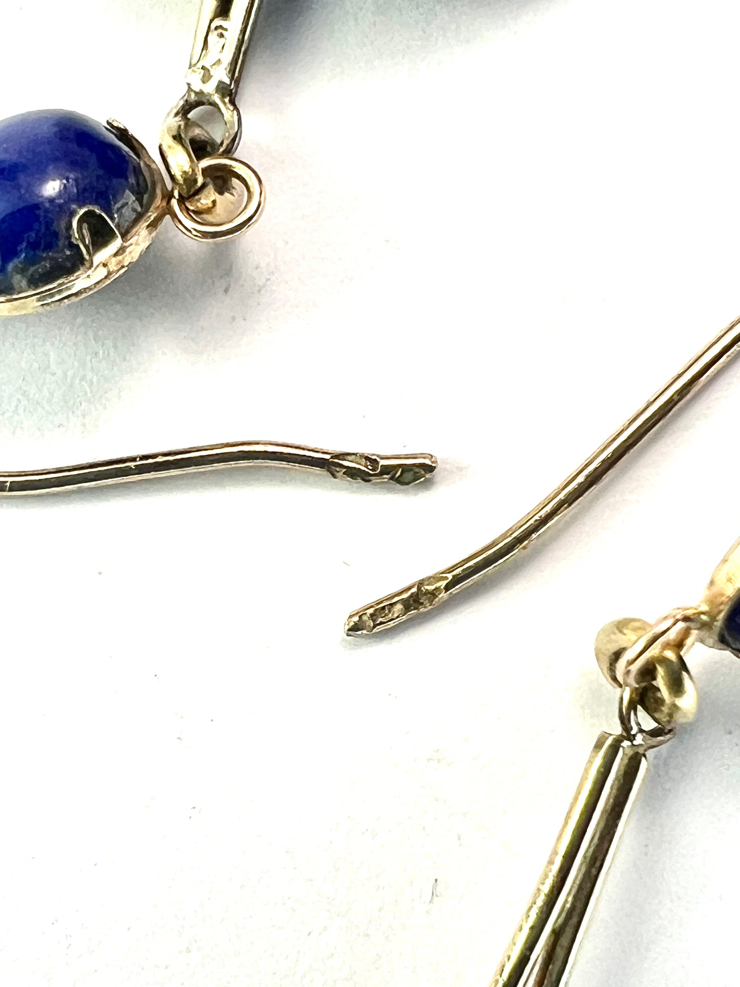Rare Art Deco Lapis Lazuli Gold Torus Earrings