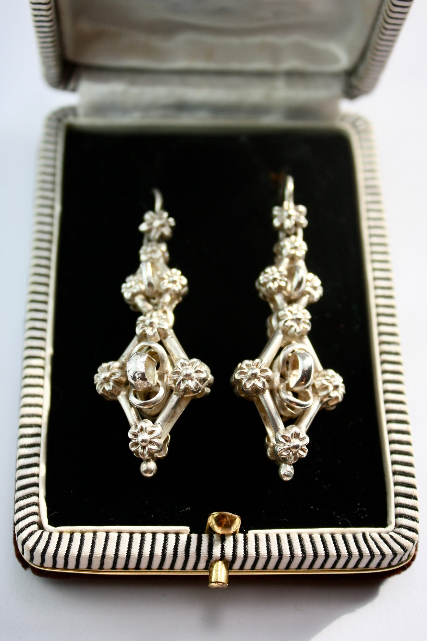 Victorian Silver Entwined Drop Earrings