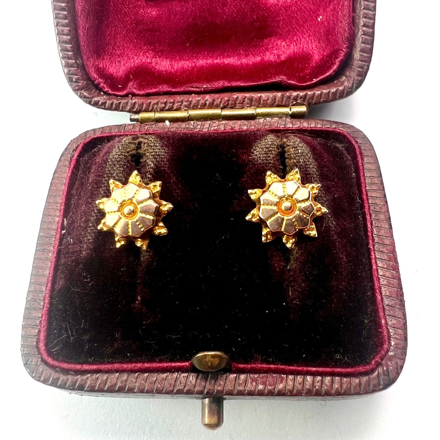 Victorian Style 9CT Gold Sunburst Stud Earrings