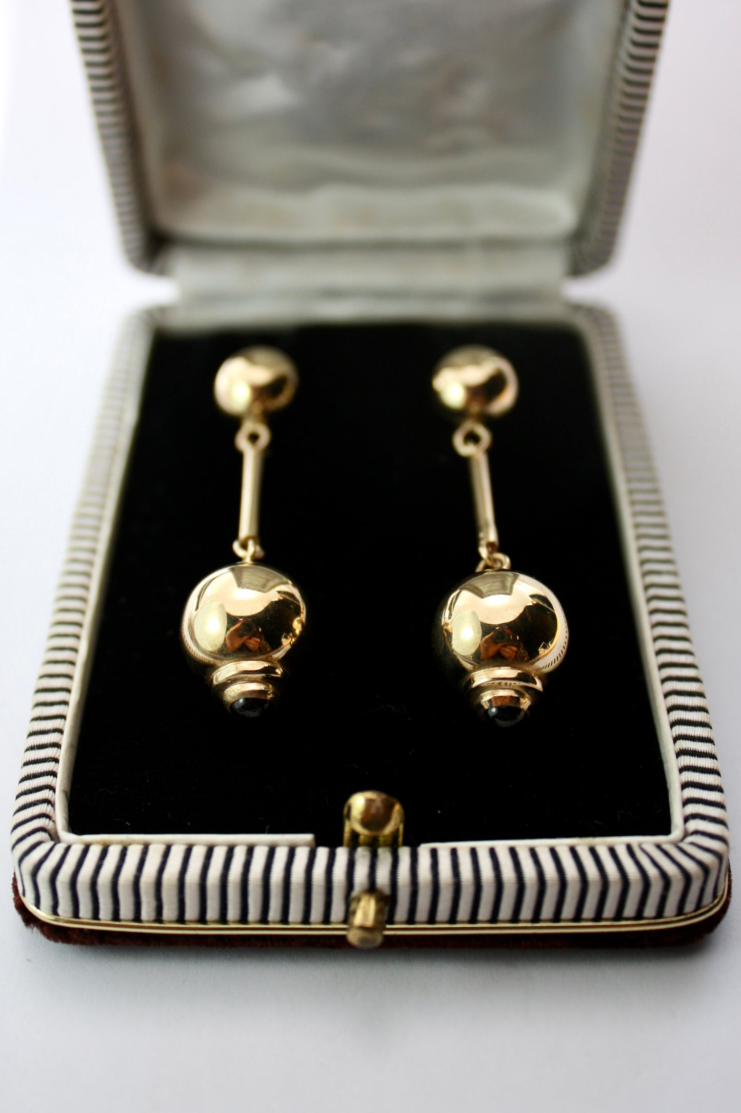 Vintage 9CT Gold Gem Set Drop Earrings