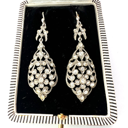 Victorian Silver Paste Chandelier Earrings
