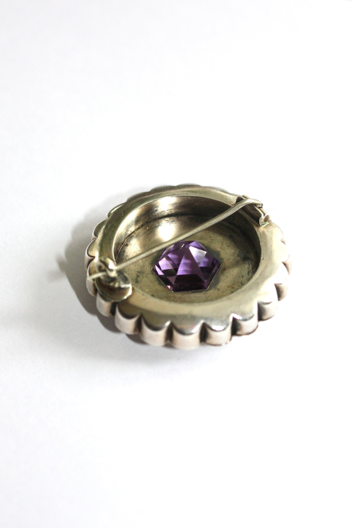 Victorian Amethyst Silver Earrings and Brooch