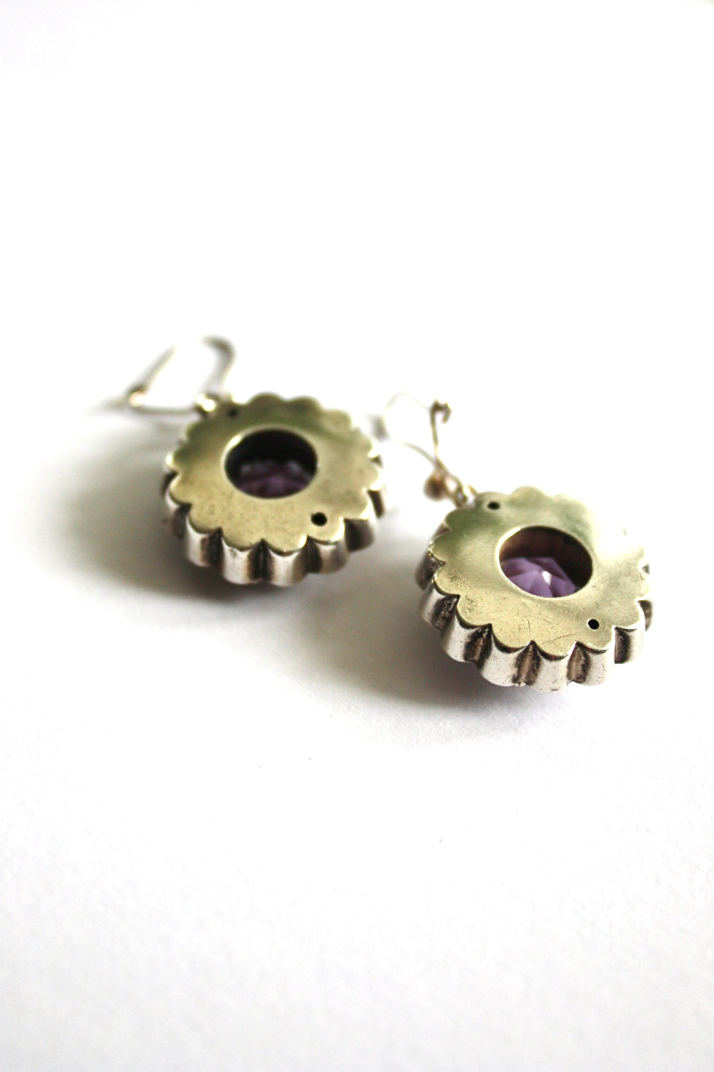 Victorian Amethyst Silver Earrings and Brooch