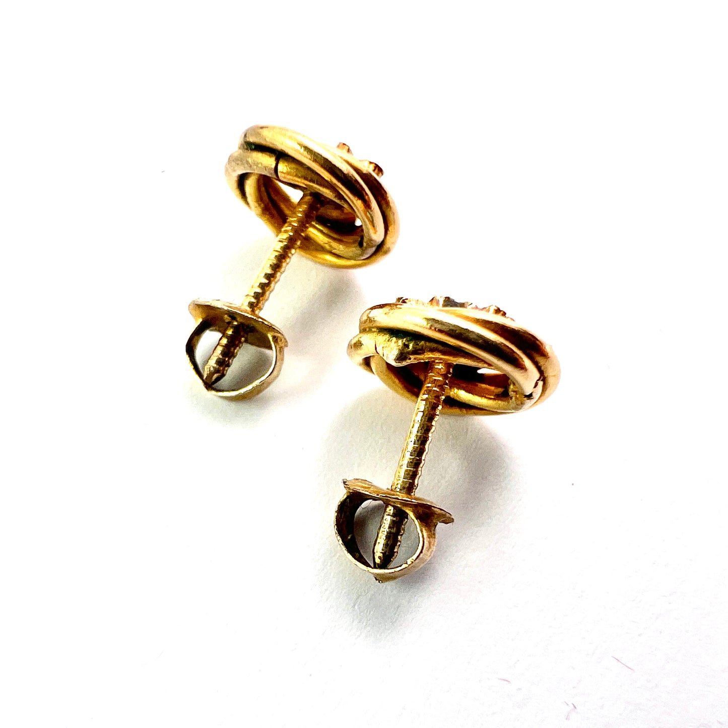 Victorian Turquoise Pinchbeck Stud Earrings