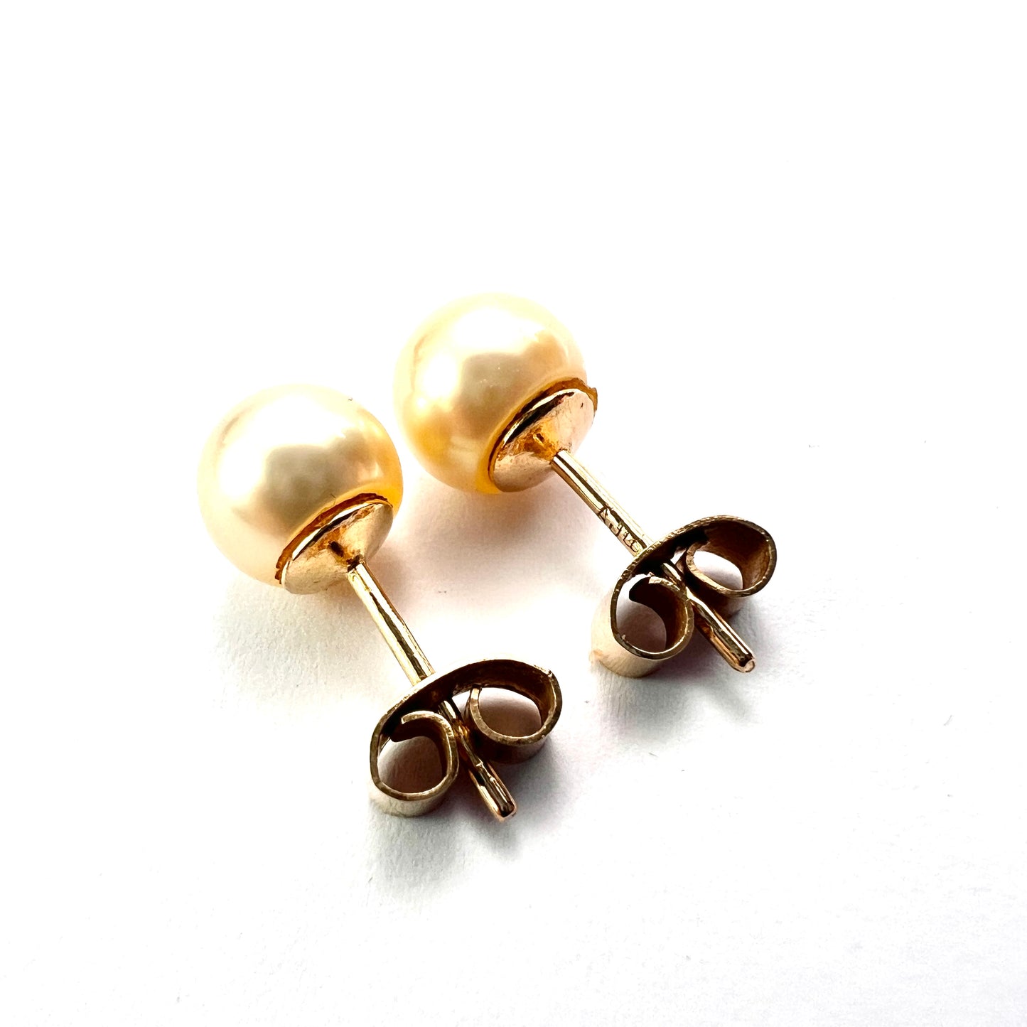Vintage Cultured Pearl Stud Earrings in 9CT Gold