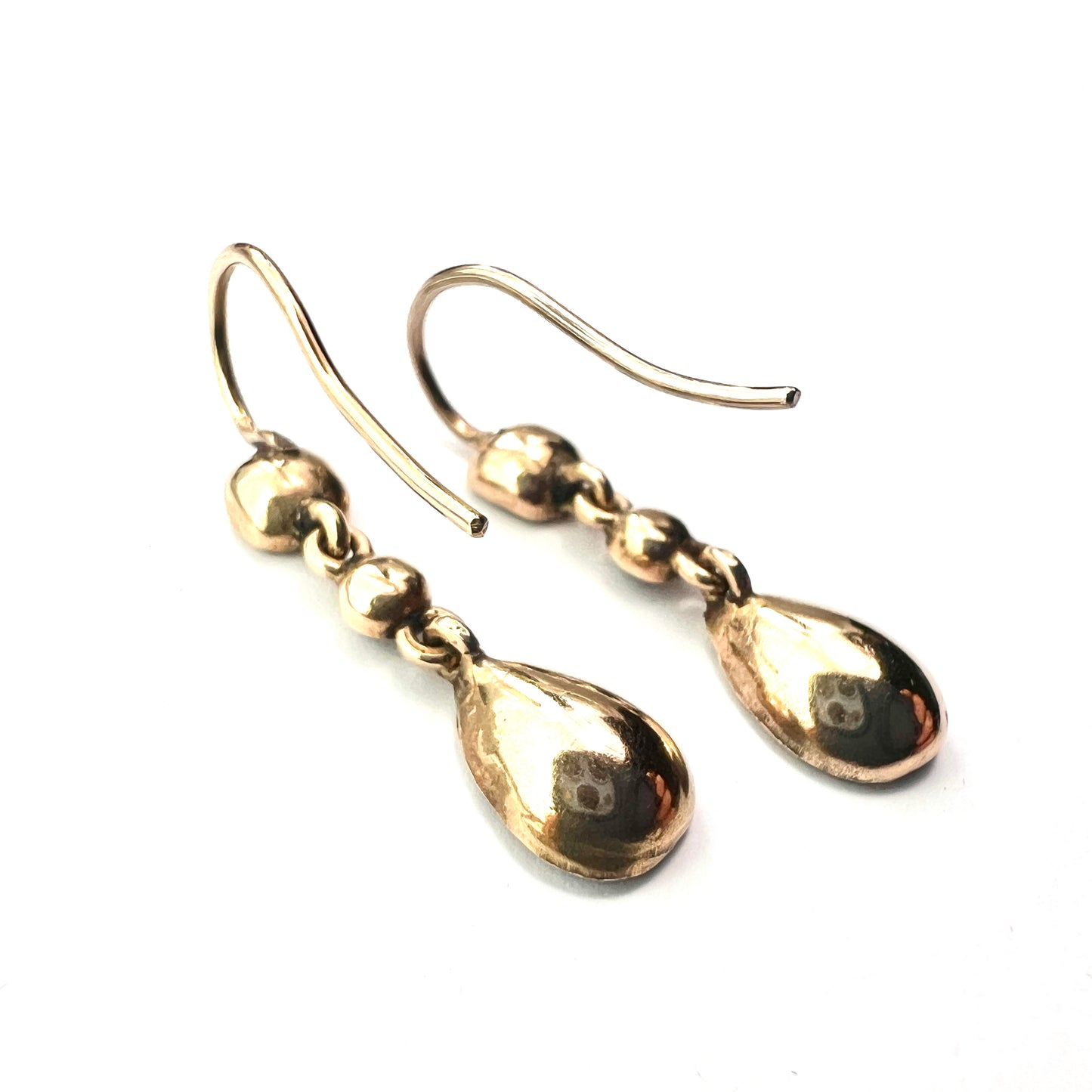 Georgian Garnet Teardrop 9CT Gold Earrings