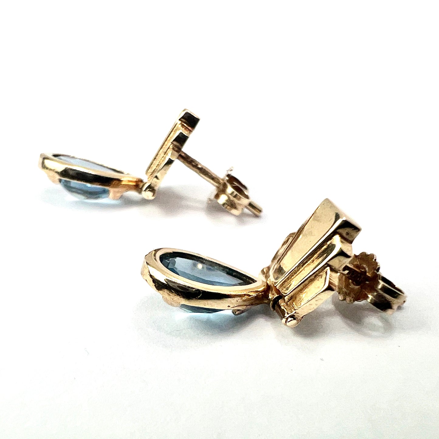 Art Deco Style 9CT Gold Topaz Earrings