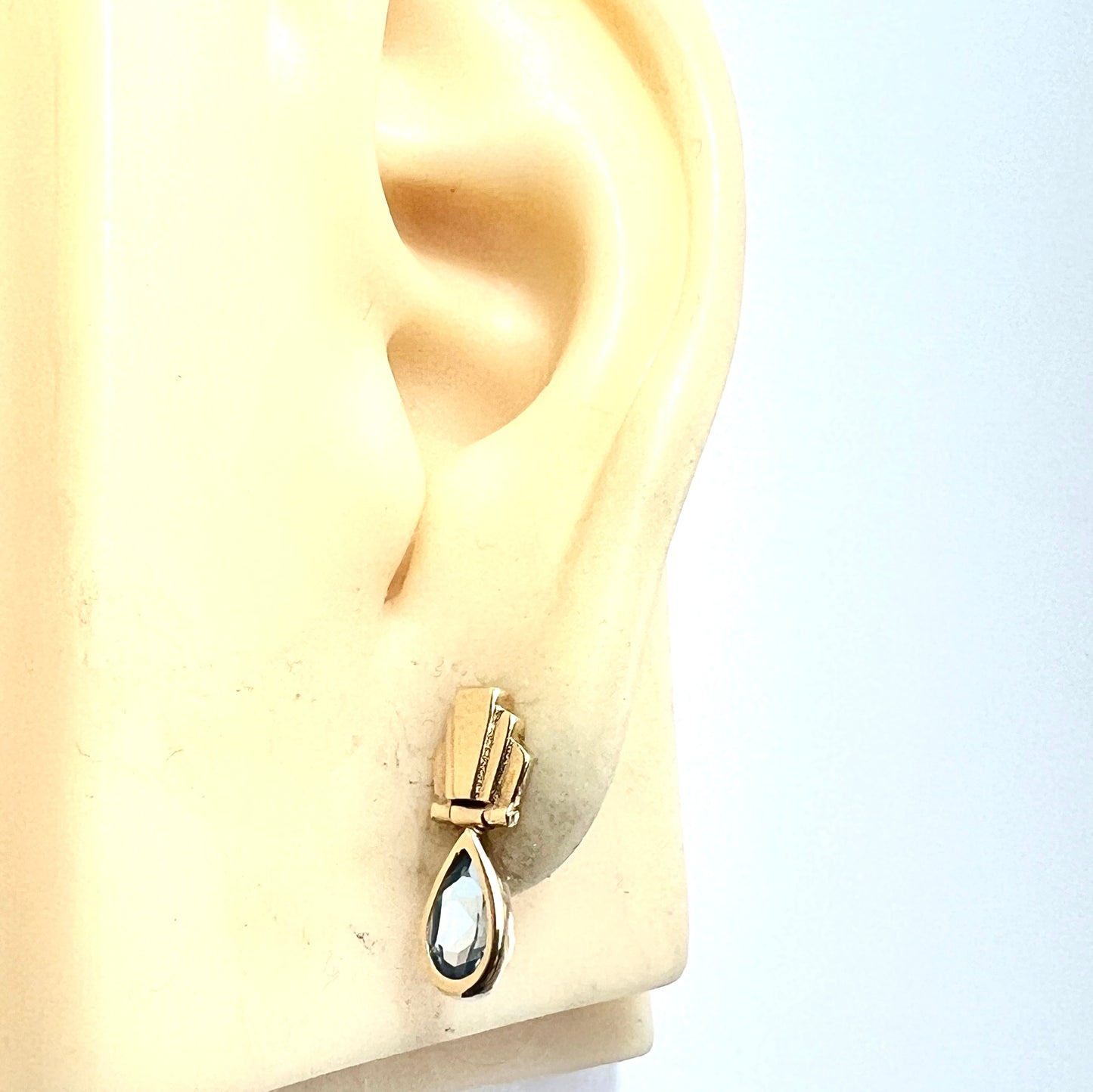 Art Deco Style 9CT Gold Topaz Earrings