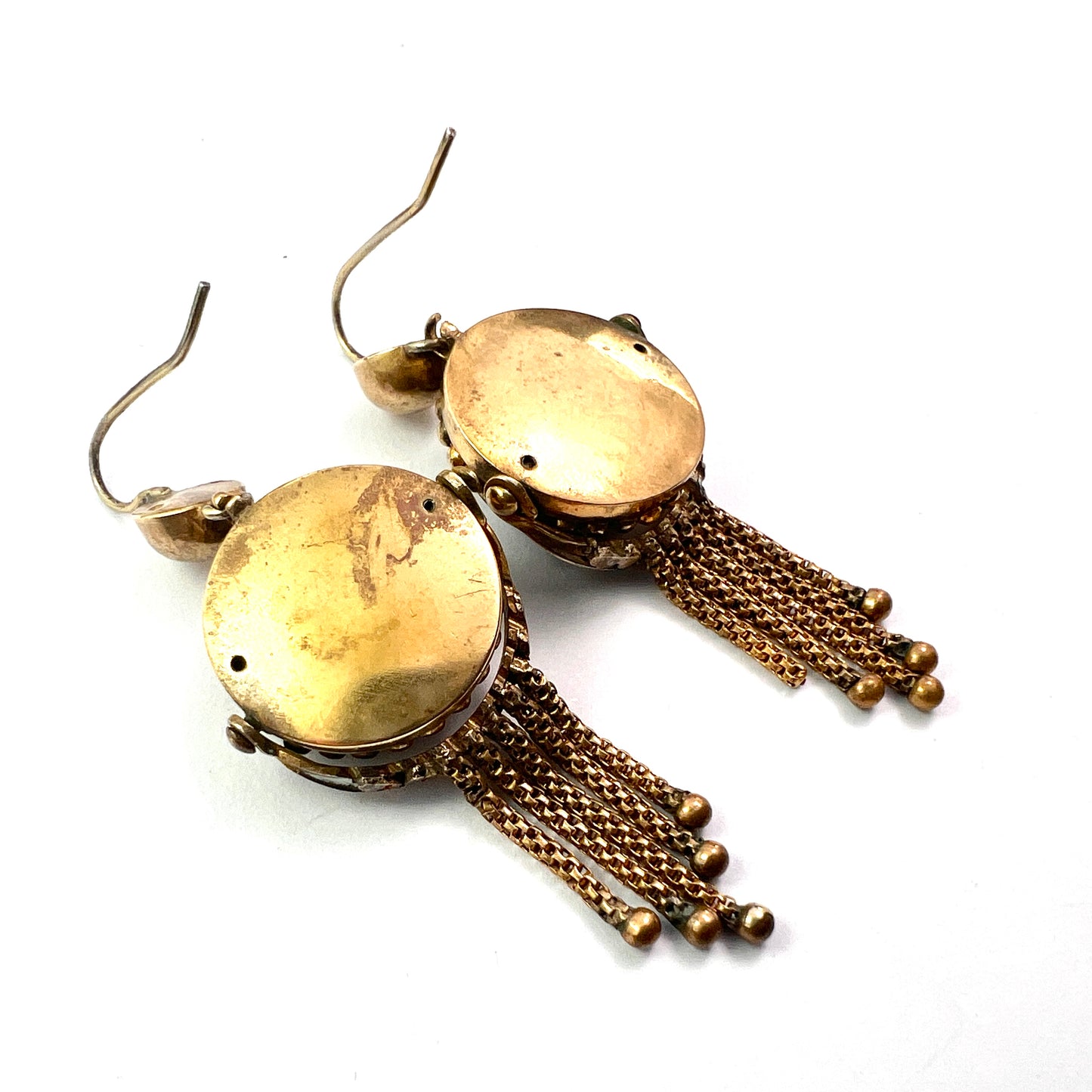 Victorian Classical Cameo Foxtail Tassel Earrings