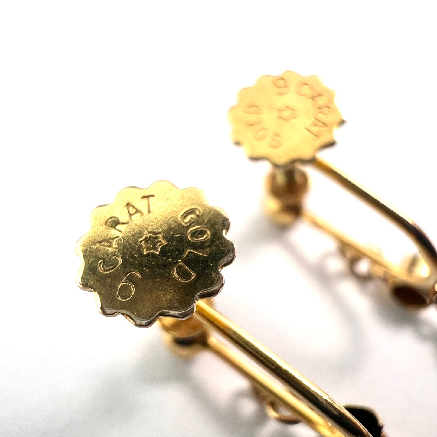 Edwardian Gold Pearl and Peridot Drop Earrings