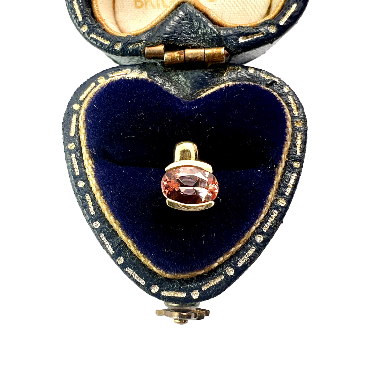 Vintage 18CT Gold Pink Topaz Stud